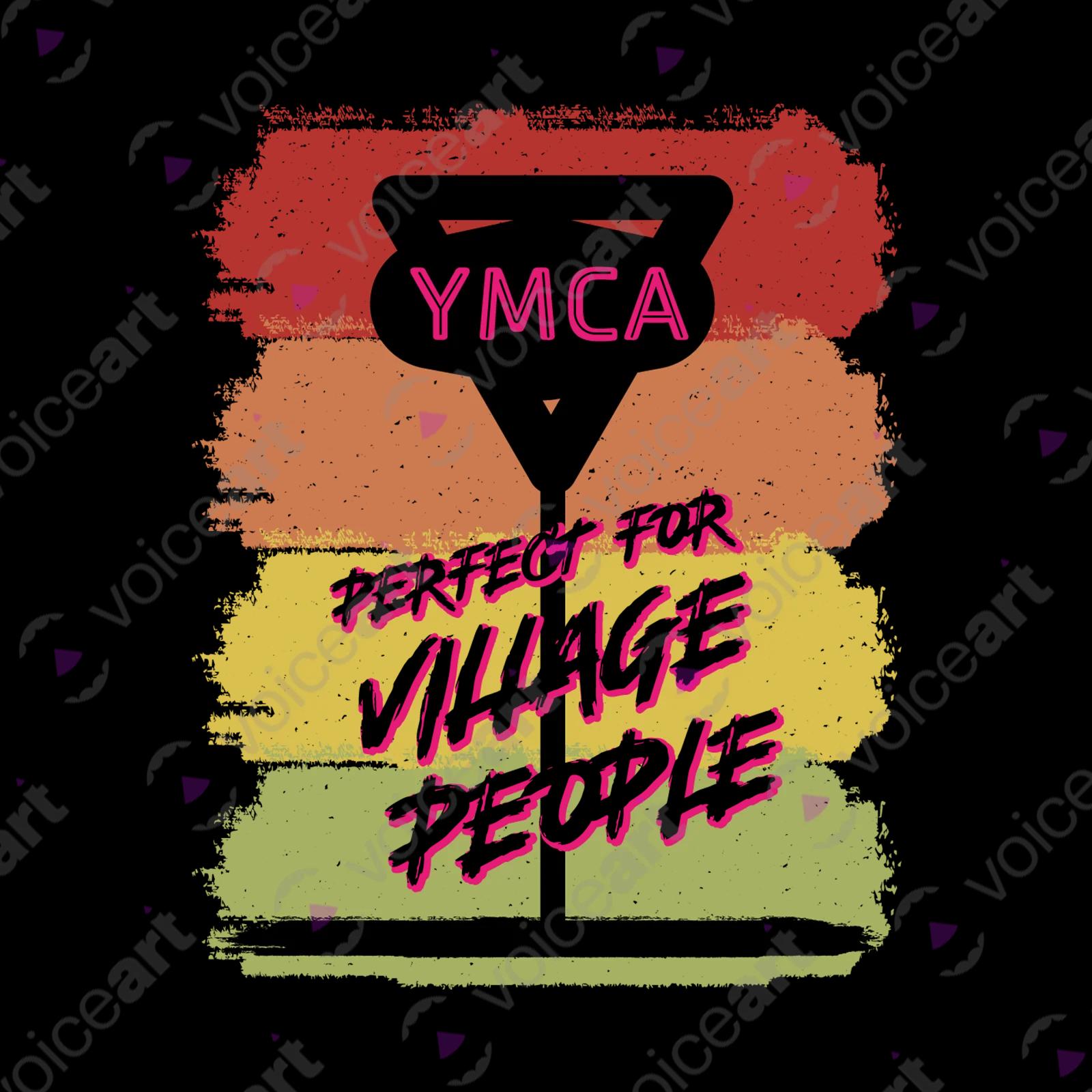 VOICEART White Watermark Perfect for Village People Funny TShirt with Premium Quality Graphic YMCA Tee Play on Words
