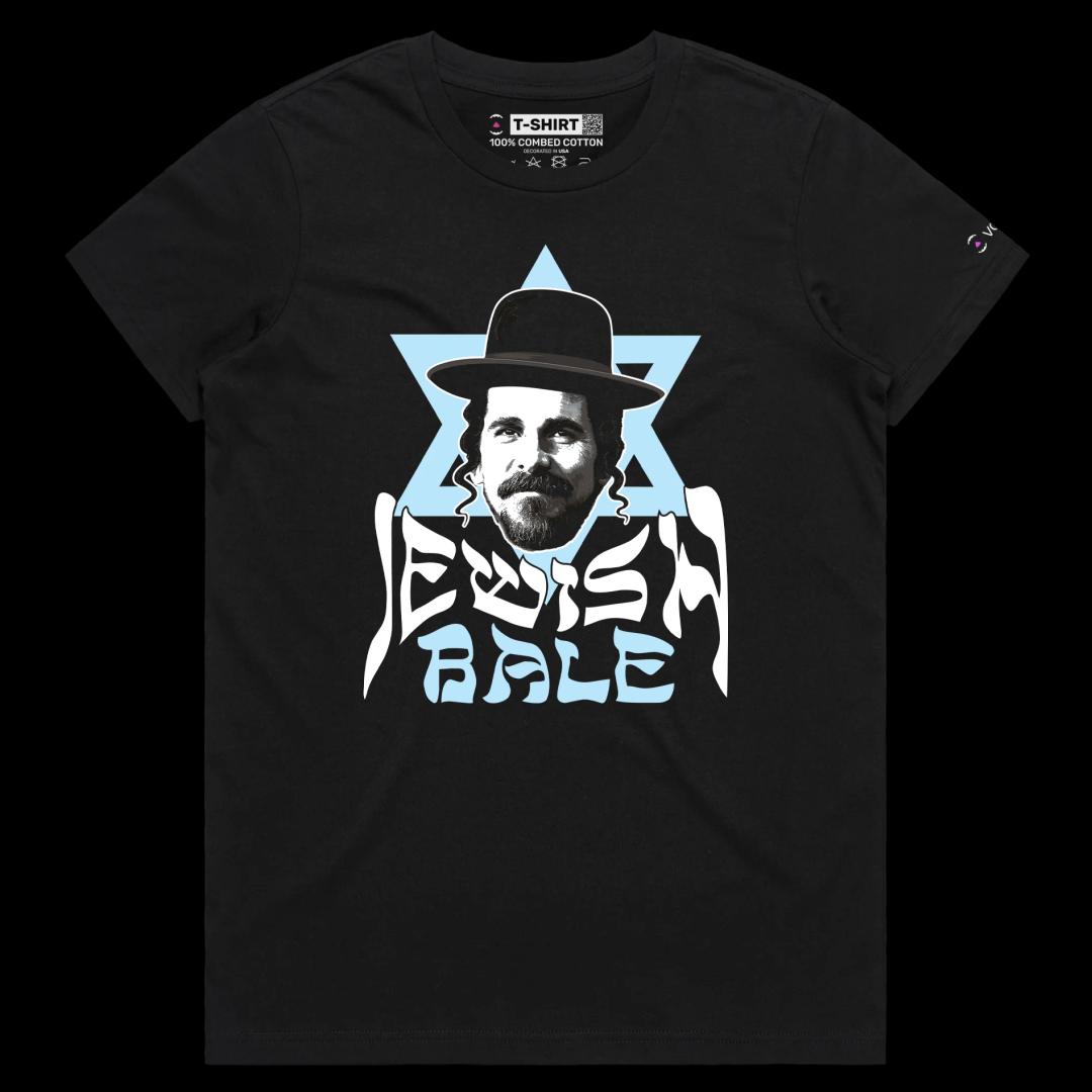 VOICEART Black Female Regular Bale as Jewish Bale Funny T-Shirt with Premium Graphic Movie Star Orthodox Jewish Man Tee