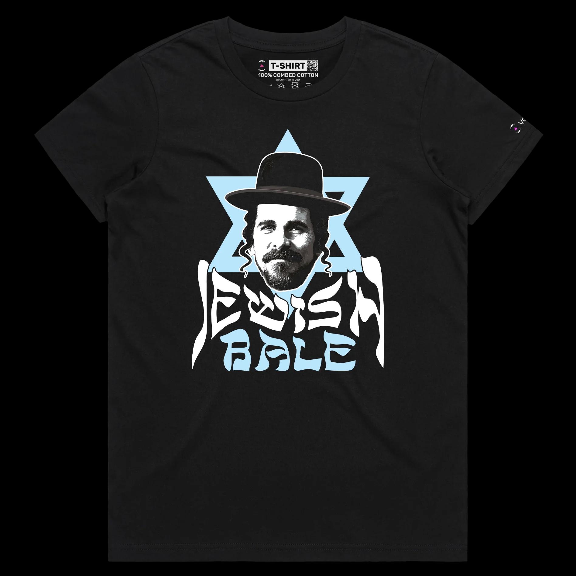 VOICEART Black Female Regular Bale as Jewish Bale Funny T-Shirt with Premium Graphic Movie Star Orthodox Jewish Man Tee