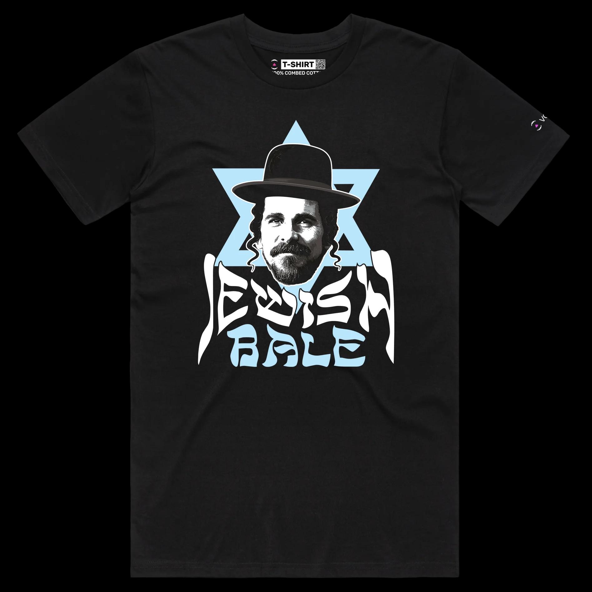 VOICEART Black Male Regular Bale as Jewish Bale Funny T-Shirt with Premium Graphic Movie Star Orthodox Jewish Man Tee