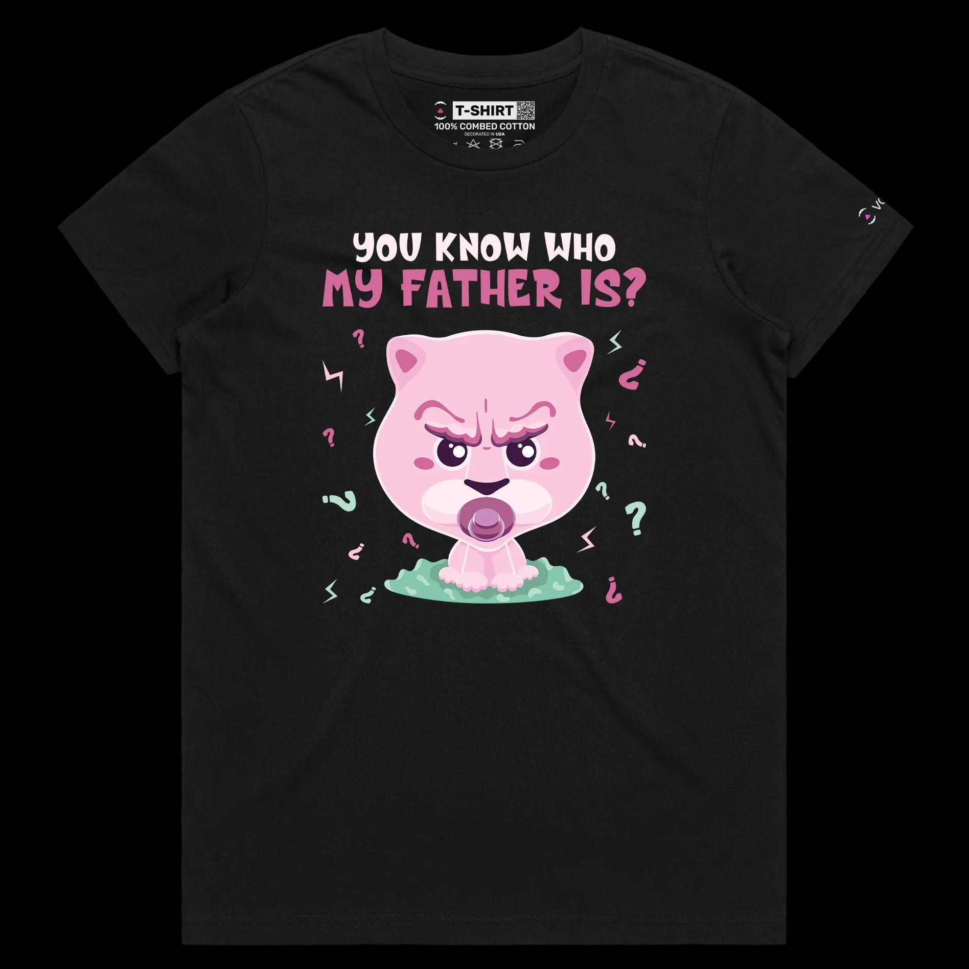 VOICEART Black Female Regular Cute Lion Cub Funny Animals Shirt Premium Graphic Gay Pride Tee with Play on Words Cute Lio v2