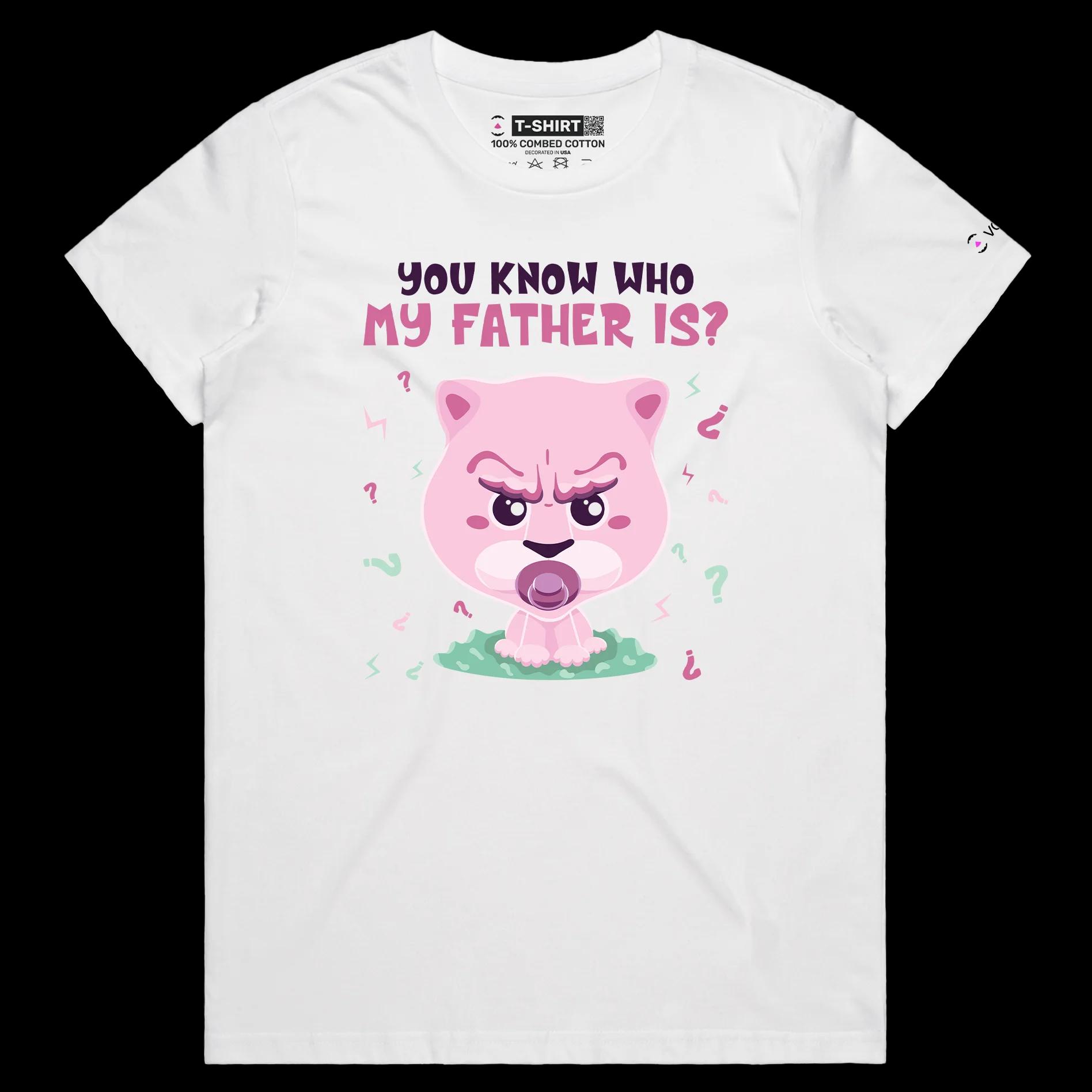 VOICEART White Female Regular Cute Lion Cub Funny Animals Shirt Premium Graphic Gay Pride Tee with Play on Words Cute Lio v2