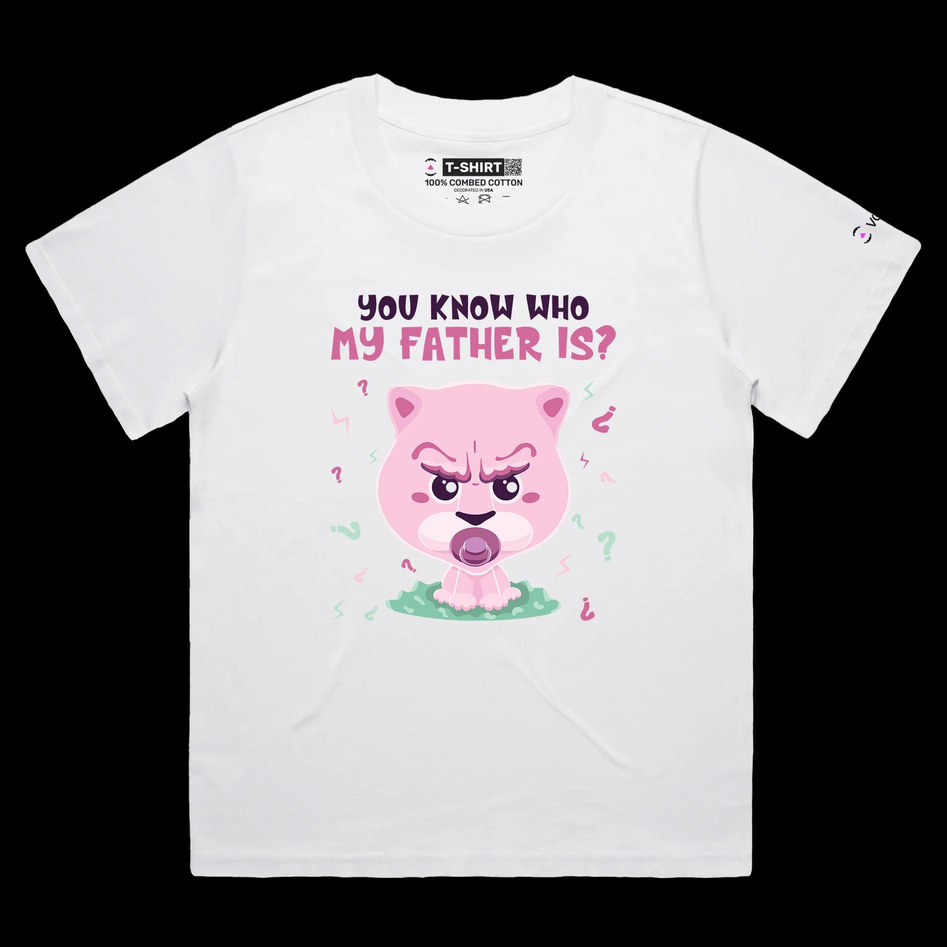 VOICEART White Female Loose Cute Lion Cub Funny Animals Shirt Premium Graphic Gay Pride Tee with Play on Words Cute Lio v2