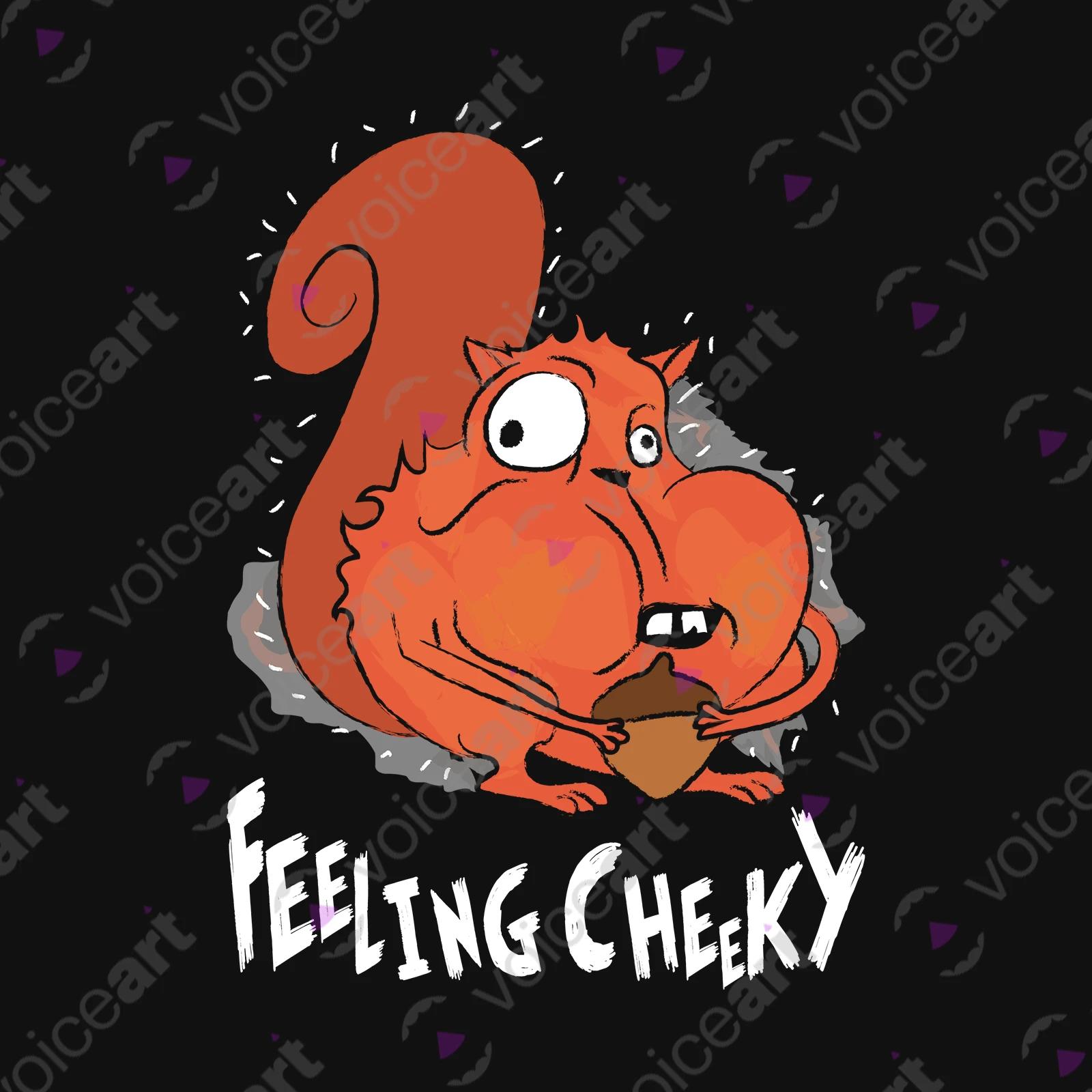 VOICEART Black Watermark Squirrel Feeling Cheeky Funny Animals T-Shirt with Premium Quality Mischievous and Daring Tee