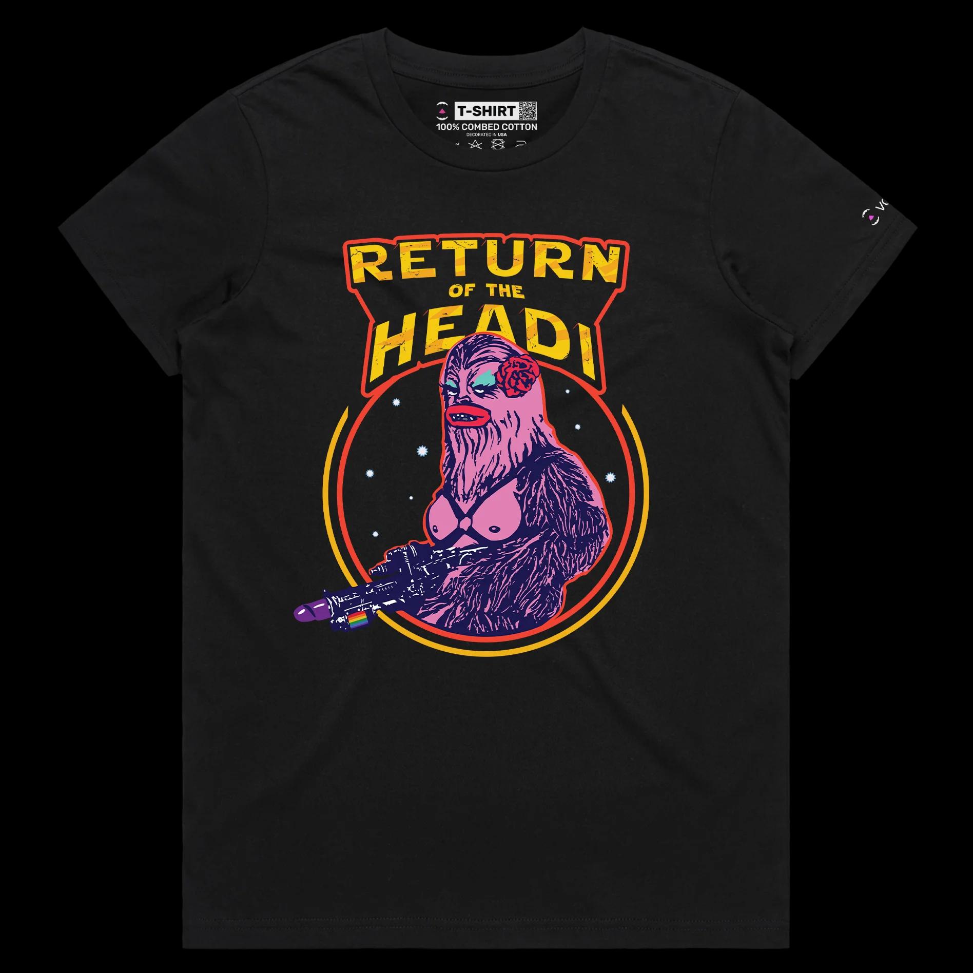 VOICEART Black Female Regular Gay Chewbacca Funny LGBTQ T-Shirt with Premium Quality Graphic Movie Themed Jedi Tee