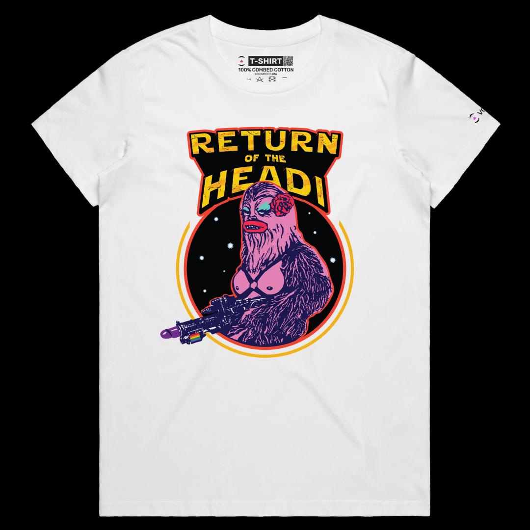 VOICEART White Female Regular Gay Chewbacca Funny LGBTQ T-Shirt with Premium Quality Graphic Movie Themed Jedi Tee