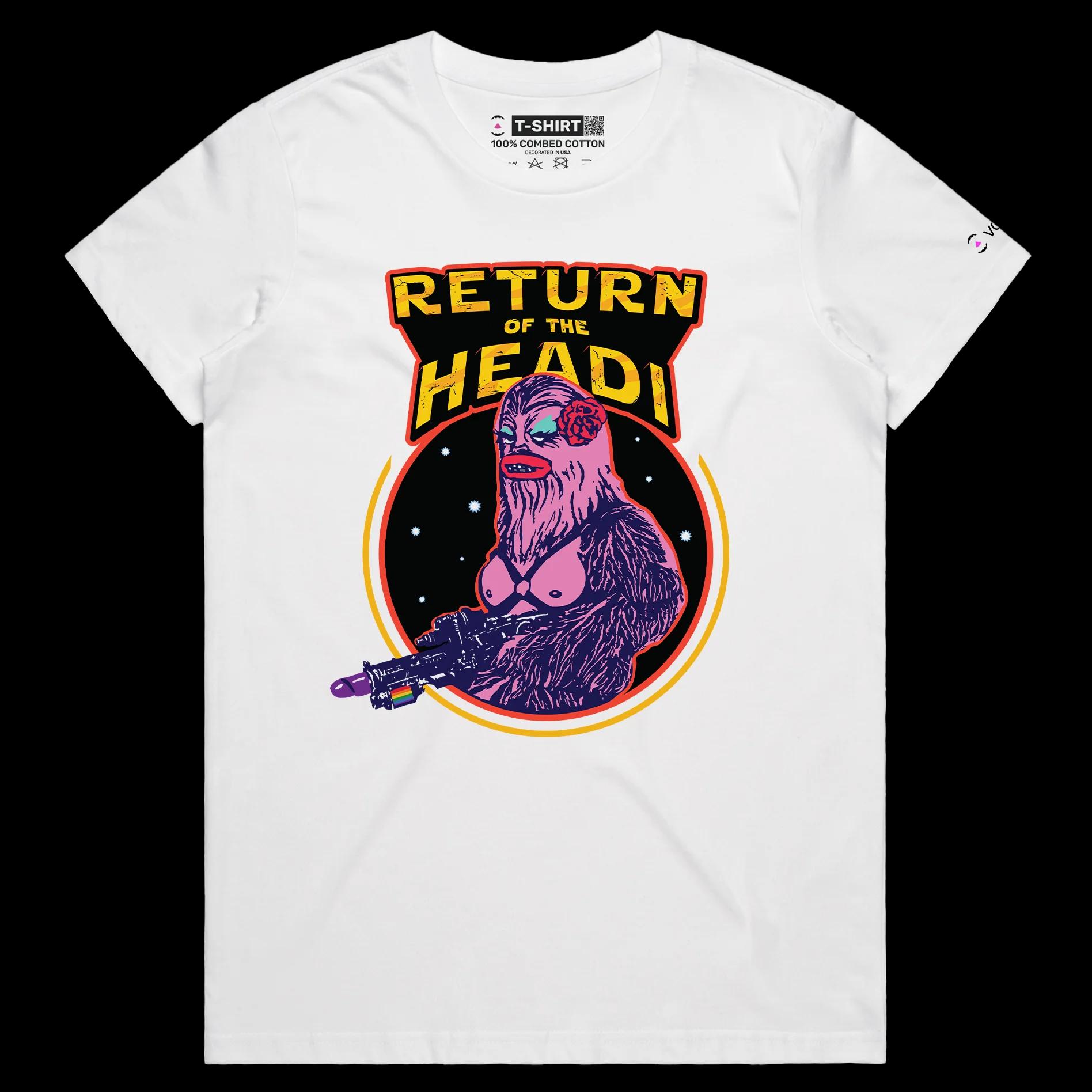 VOICEART White Female Regular Gay Chewbacca Funny LGBTQ T-Shirt with Premium Quality Graphic Movie Themed Jedi Tee
