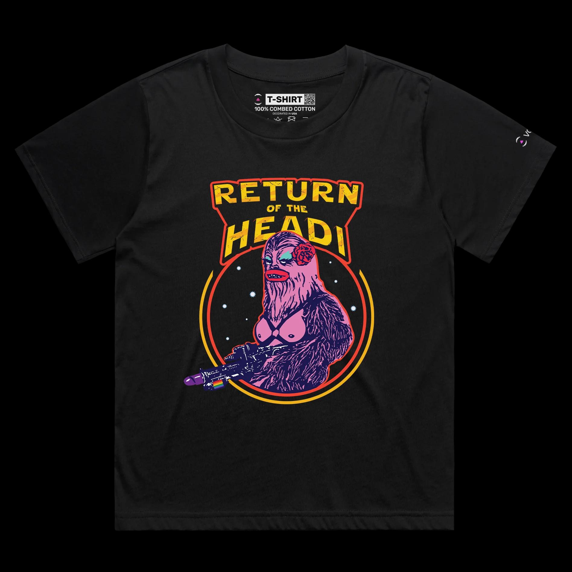 VOICEART Black Female Loose Gay Chewbacca Funny LGBTQ T-Shirt with Premium Quality Graphic Movie Themed Jedi Tee