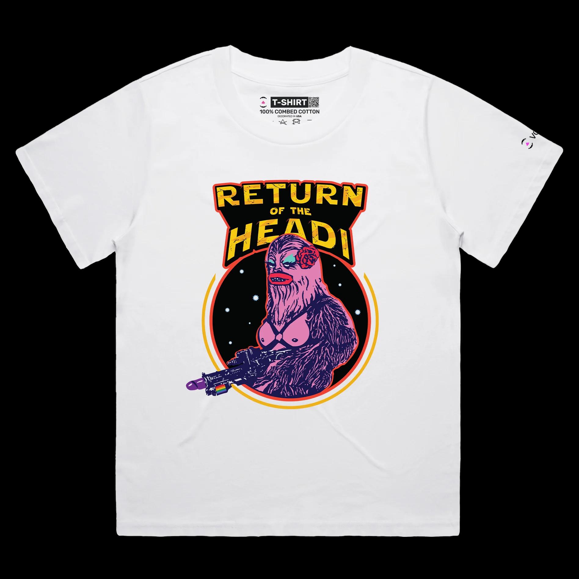 VOICEART White Female Loose Gay Chewbacca Funny LGBTQ T-Shirt with Premium Quality Graphic Movie Themed Jedi Tee