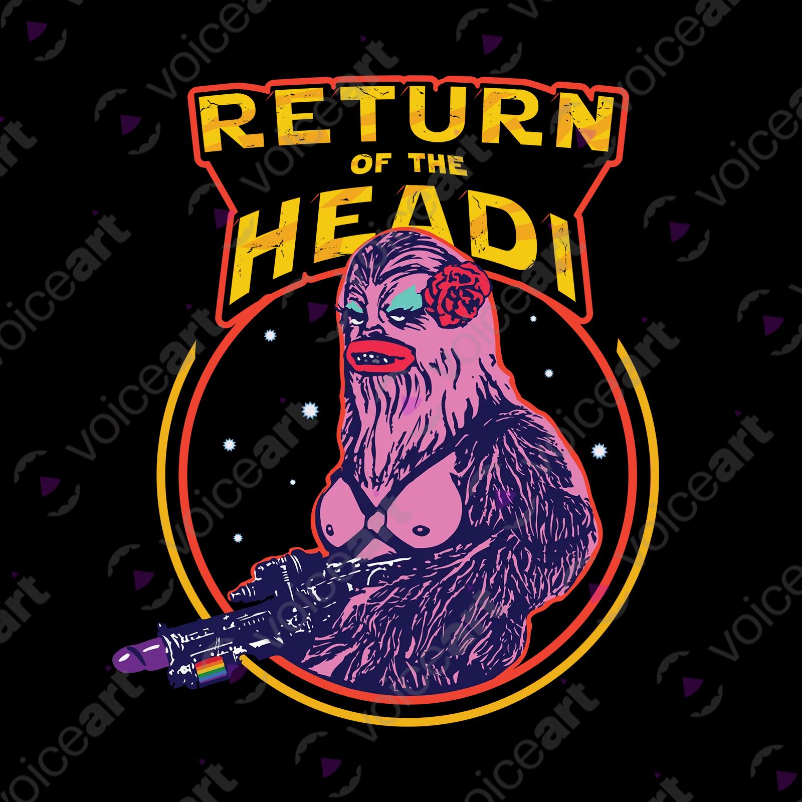 VOICEART Black Watermark Gay Chewbacca Funny LGBTQ T-Shirt with Premium Quality Graphic Movie Themed Jedi Tee