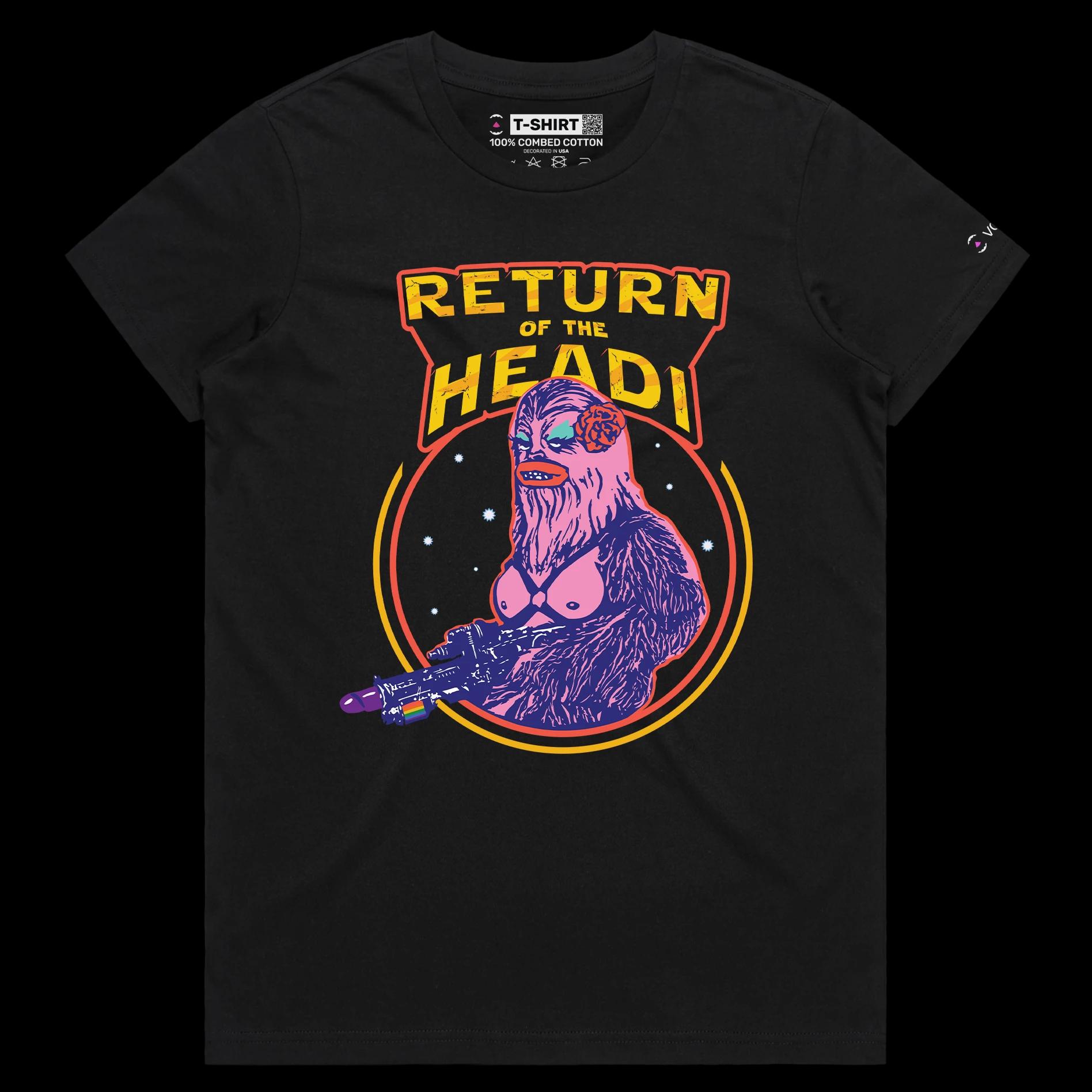 VOICEART Black Female Regular Gay Chewbacca Funny LGBTQ T-Shirt with Premium Quality Graphic Movie Themed Jedi Tee