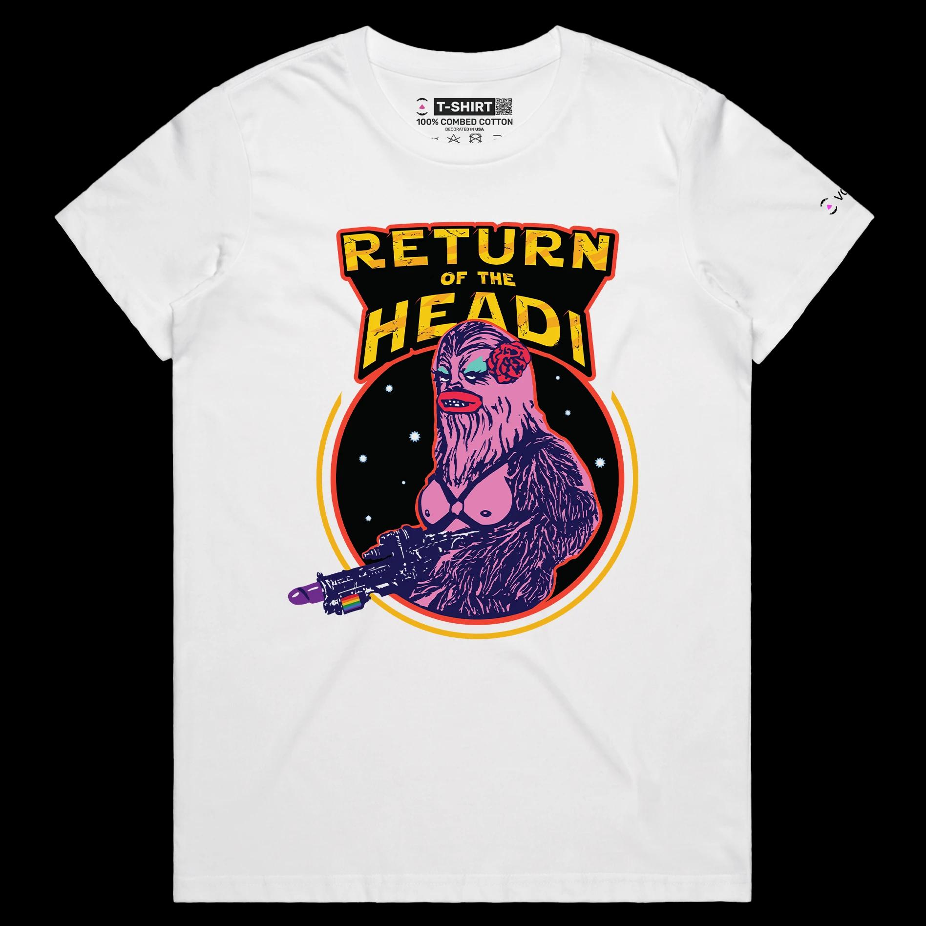 VOICEART White Female Regular Gay Chewbacca Funny LGBTQ T-Shirt with Premium Quality Graphic Movie Themed Jedi Tee