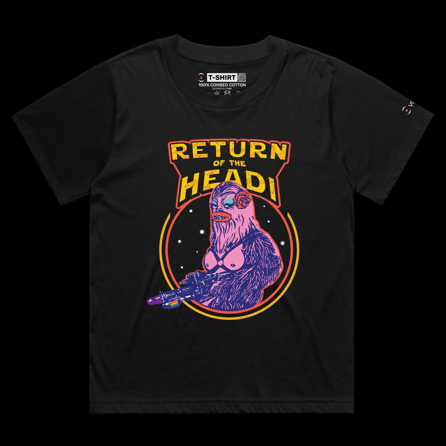 VOICEART Black Female Loose Gay Chewbacca Funny LGBTQ T-Shirt with Premium Quality Graphic Movie Themed Jedi Tee