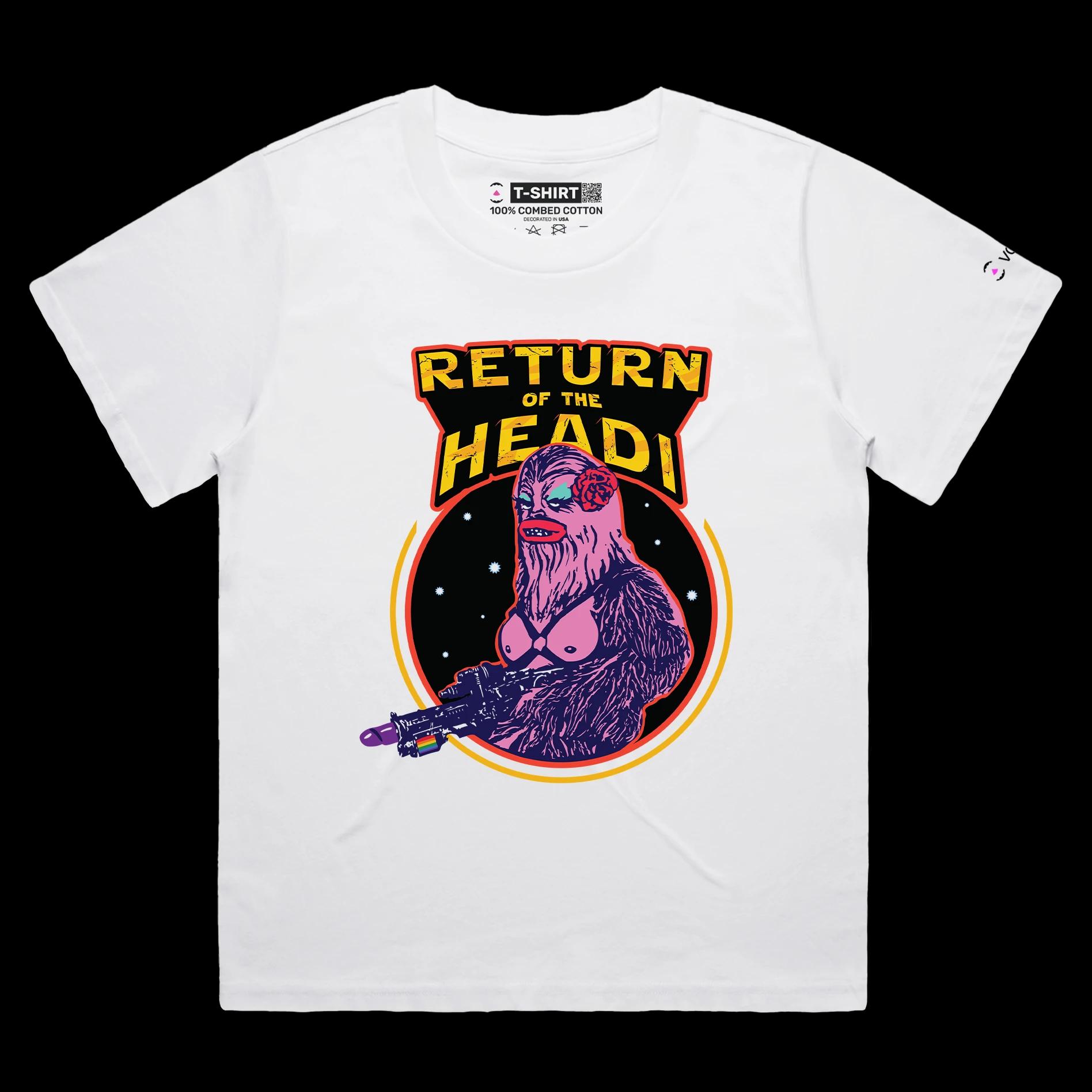 VOICEART White Female Loose Gay Chewbacca Funny LGBTQ T-Shirt with Premium Quality Graphic Movie Themed Jedi Tee