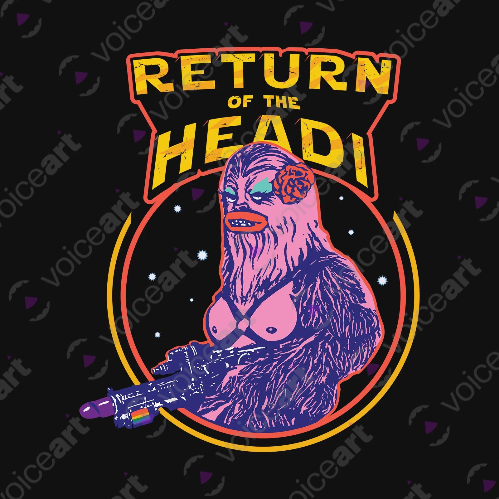 VOICEART Black Watermark Gay Chewbacca Funny LGBTQ T-Shirt with Premium Quality Graphic Movie Themed Jedi Tee