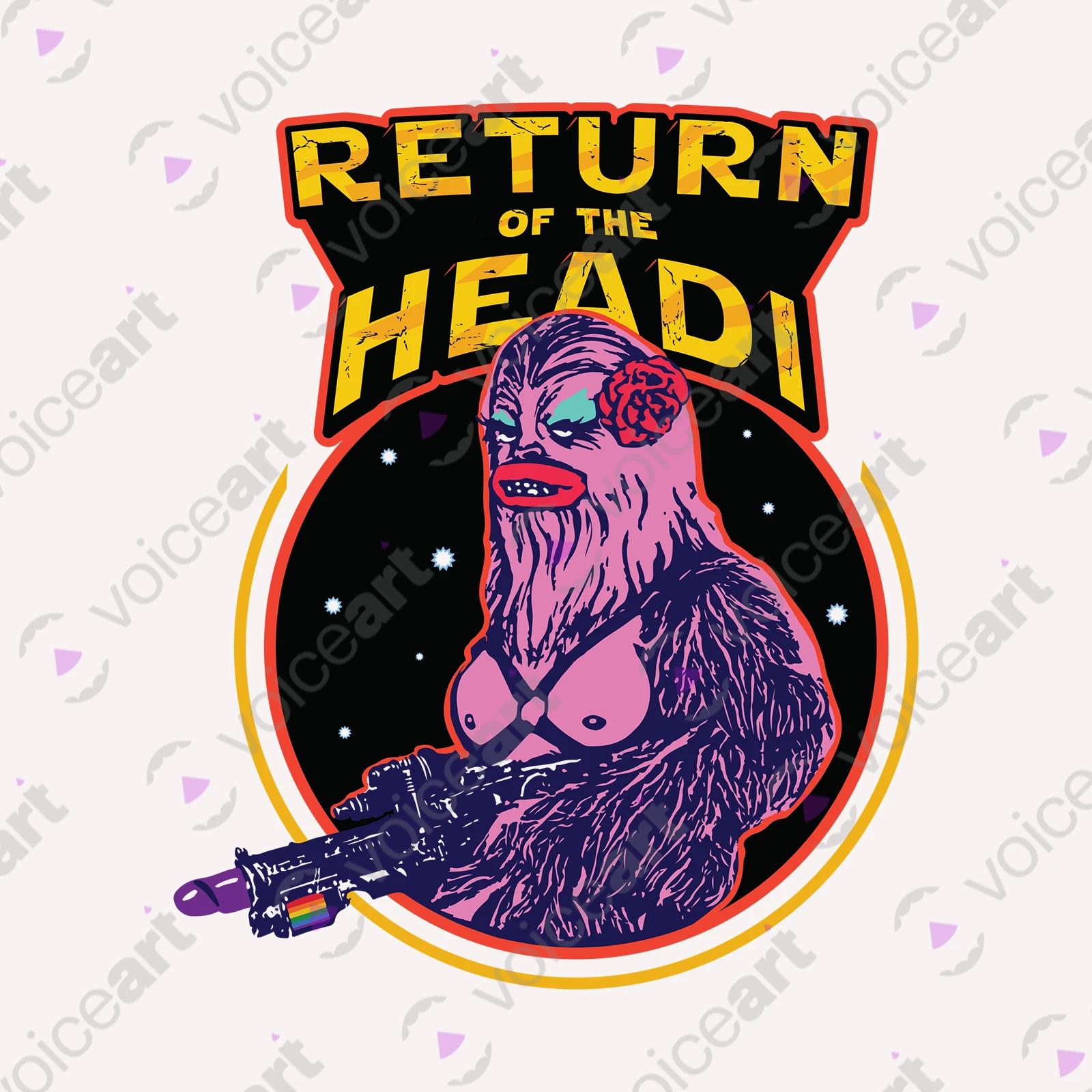 VOICEART White Watermark Gay Chewbacca Funny LGBTQ T-Shirt with Premium Quality Graphic Movie Themed Jedi Tee