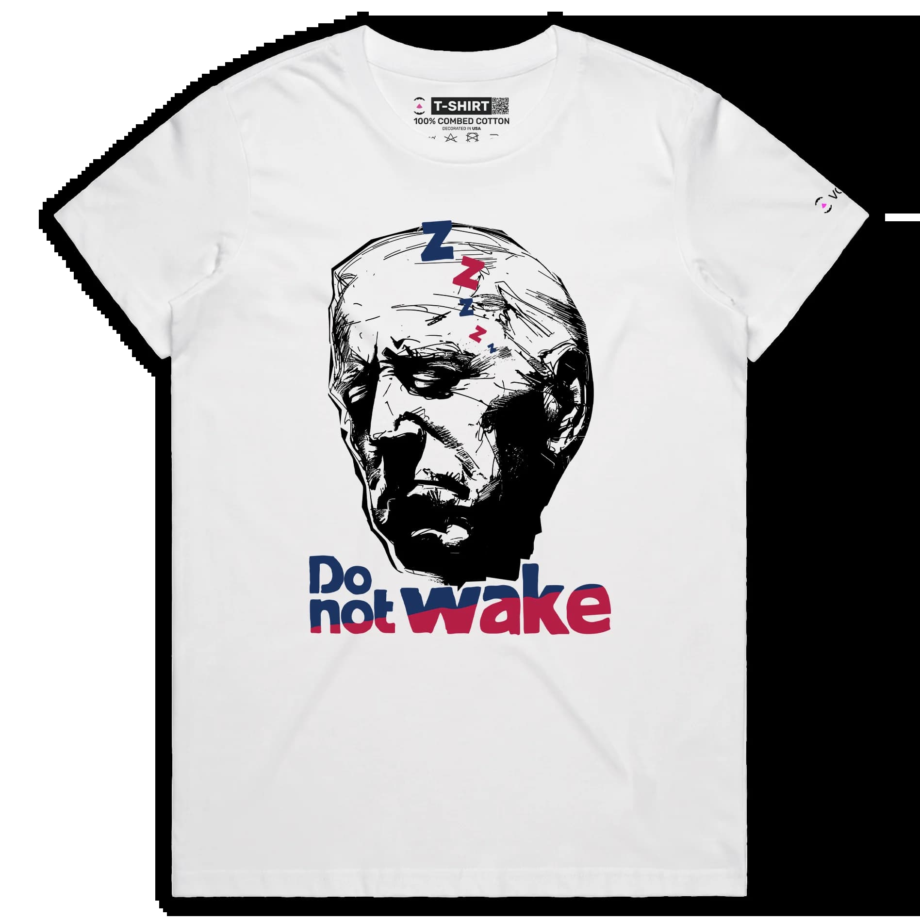 VOICEART White Female Regular Sleepy Biden Funny Political TShirt Premium Quality Graphic Do Not Wake the President Tee