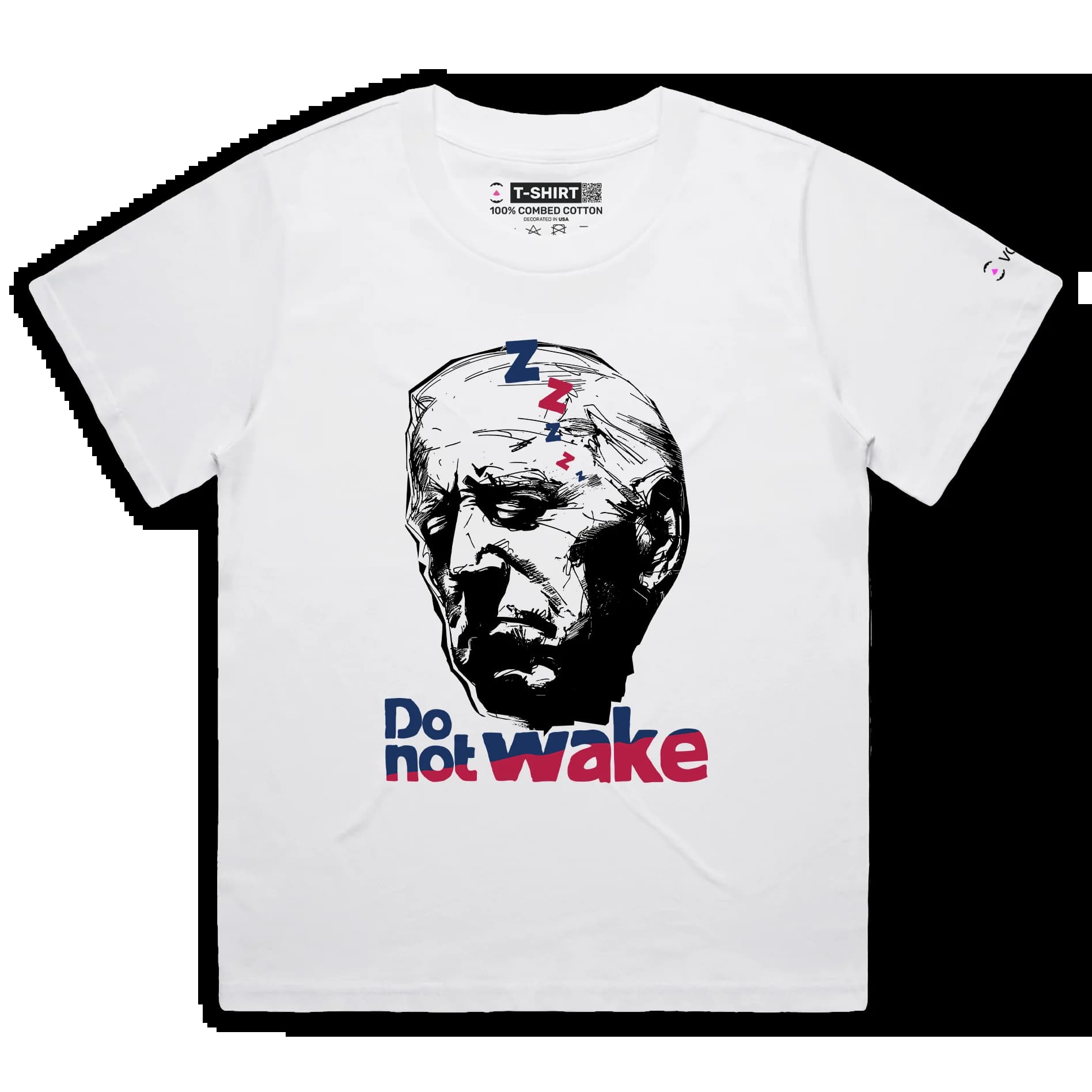 VOICEART White Female Loose Sleepy Biden Funny Political TShirt Premium Quality Graphic Do Not Wake the President Tee