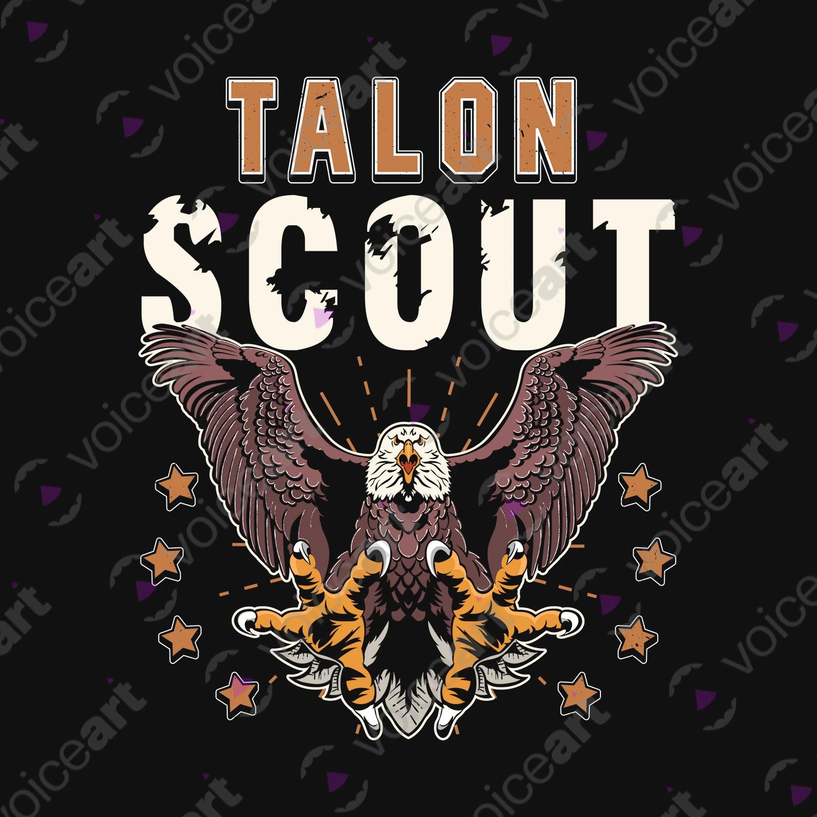 VOICEART Black Watermark Talon Scout T-Shirt Premium Graphic Funny Animal Design Double Meaning Eagle Claw