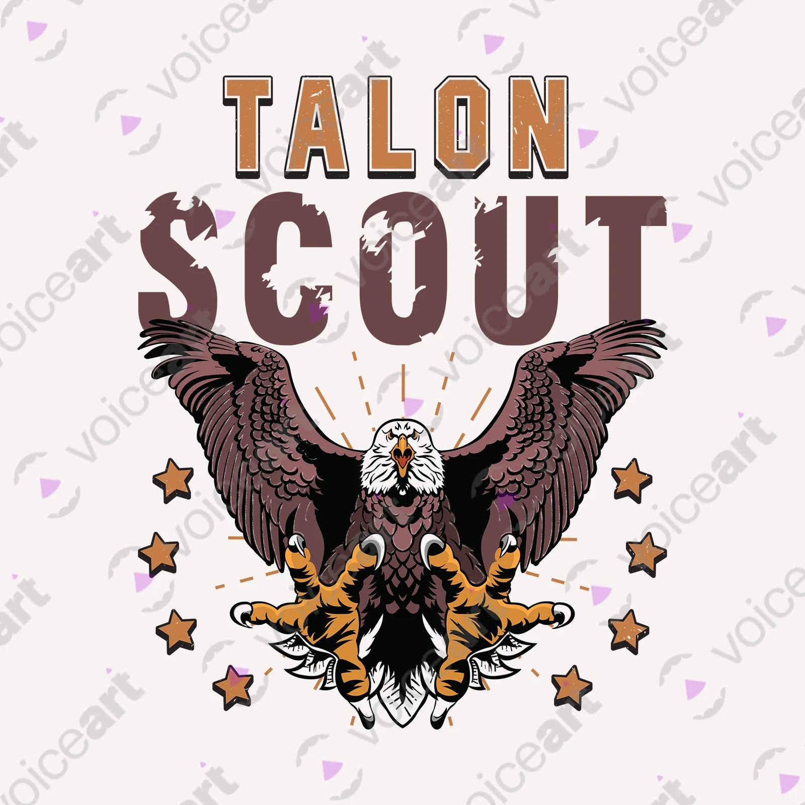 VOICEART White Watermark Talon Scout T-Shirt Premium Graphic Funny Animal Design Double Meaning Eagle Claw