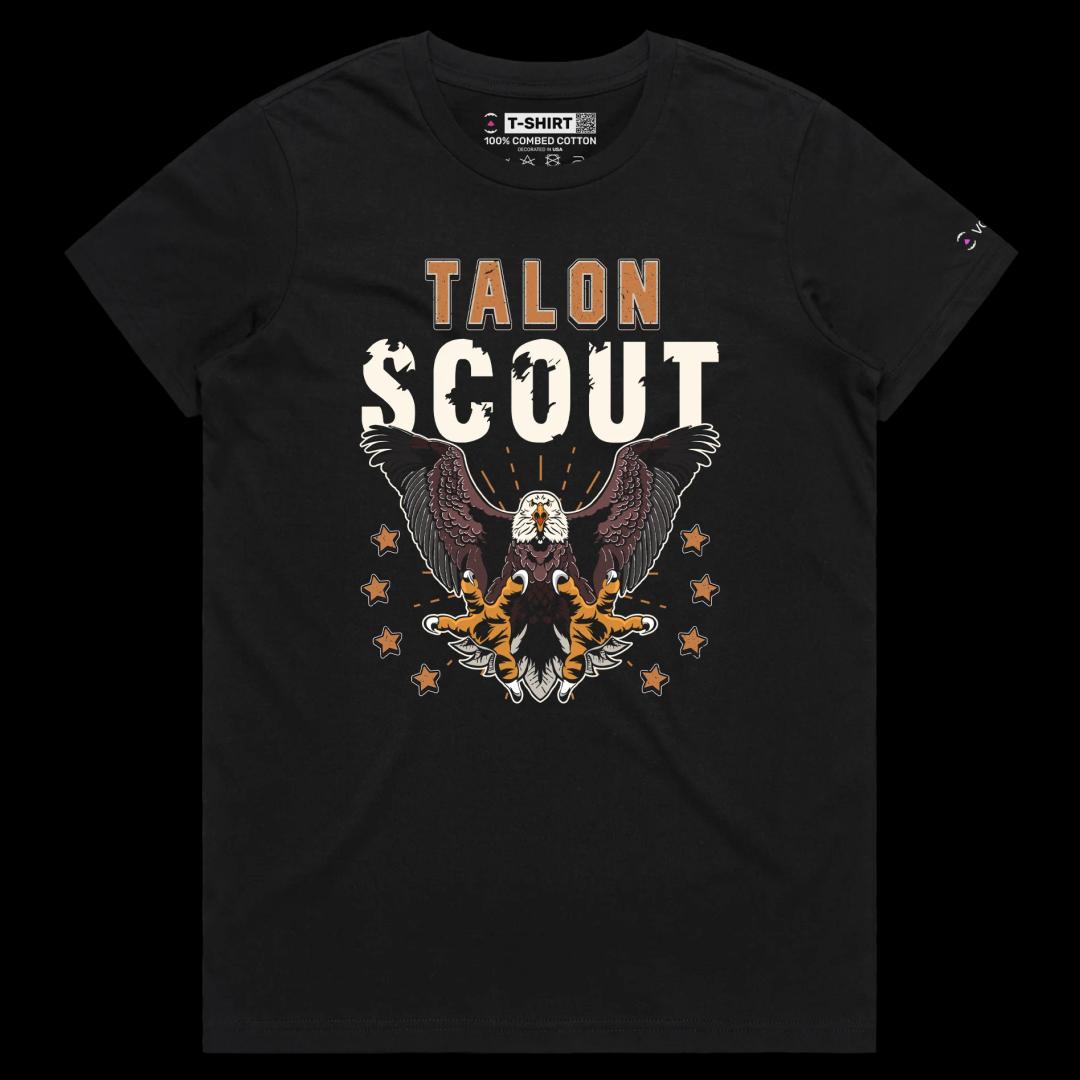 VOICEART Black Female Regular Talon Scout T-Shirt Premium Graphic Funny Animal Design Double Meaning Eagle Claw