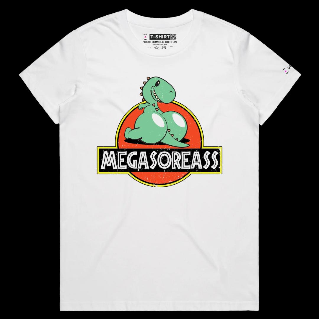 VOICEART White Female Regular Rainbow Dinosaur Funny shirt Premium Graphic Design LGBTQ Pride Tee Play on Words for Adults