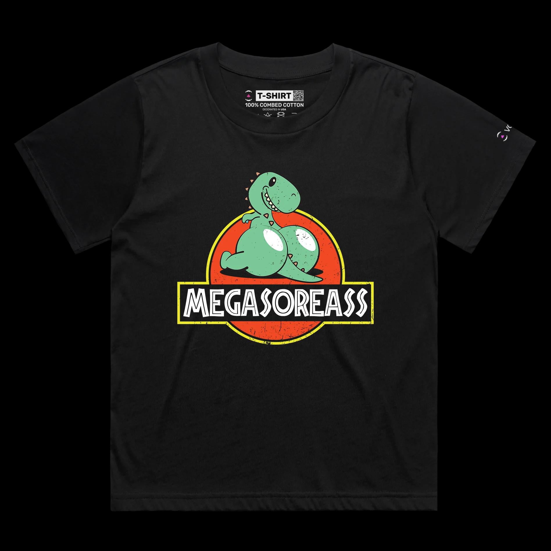 VOICEART Black Female Loose Rainbow Dinosaur Funny shirt Premium Graphic Design LGBTQ Pride Tee Play on Words for Adults