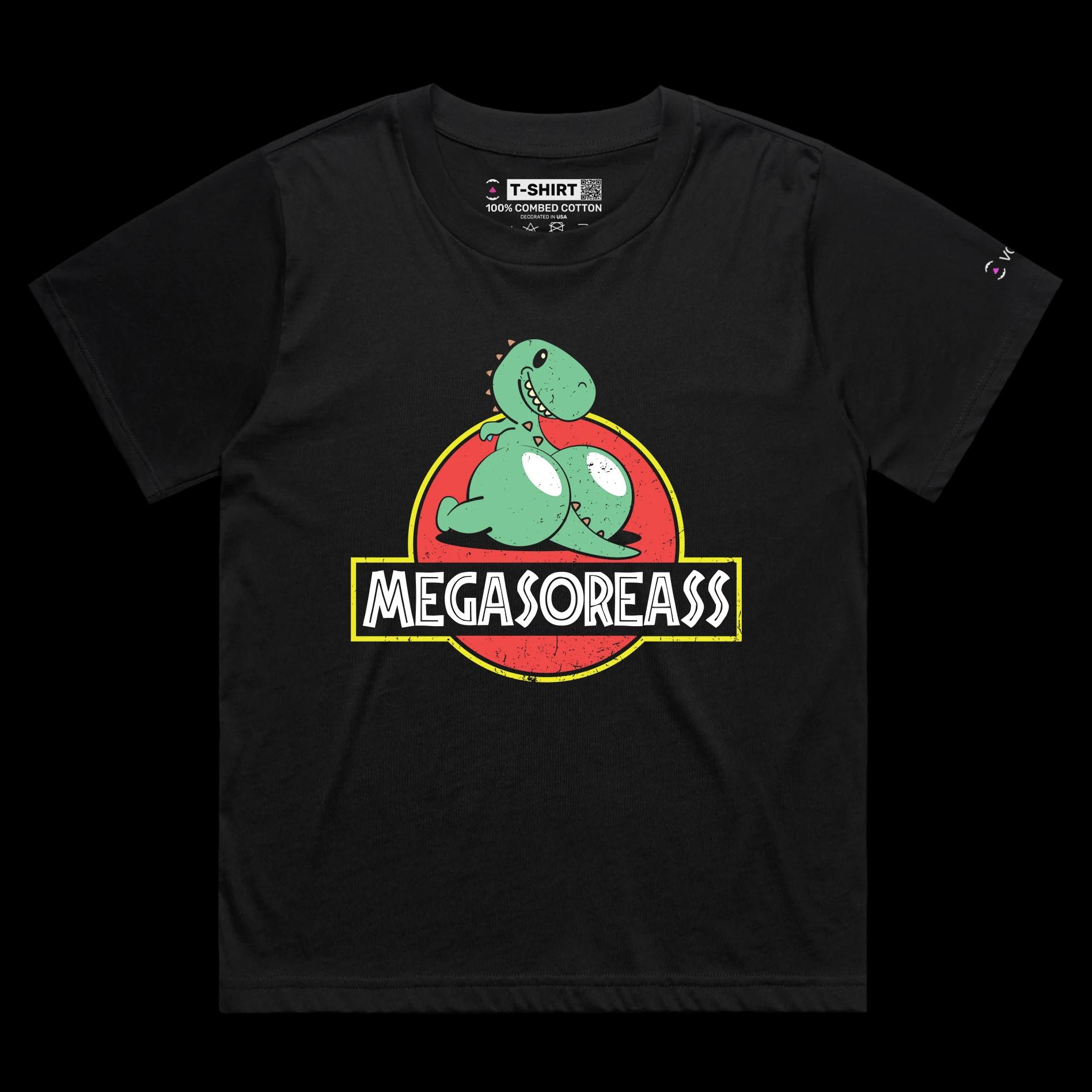 VOICEART Black Female Loose Rainbow Dinosaur Funny shirt Premium Graphic Design LGBTQ Pride Tee Play on Words for Adults