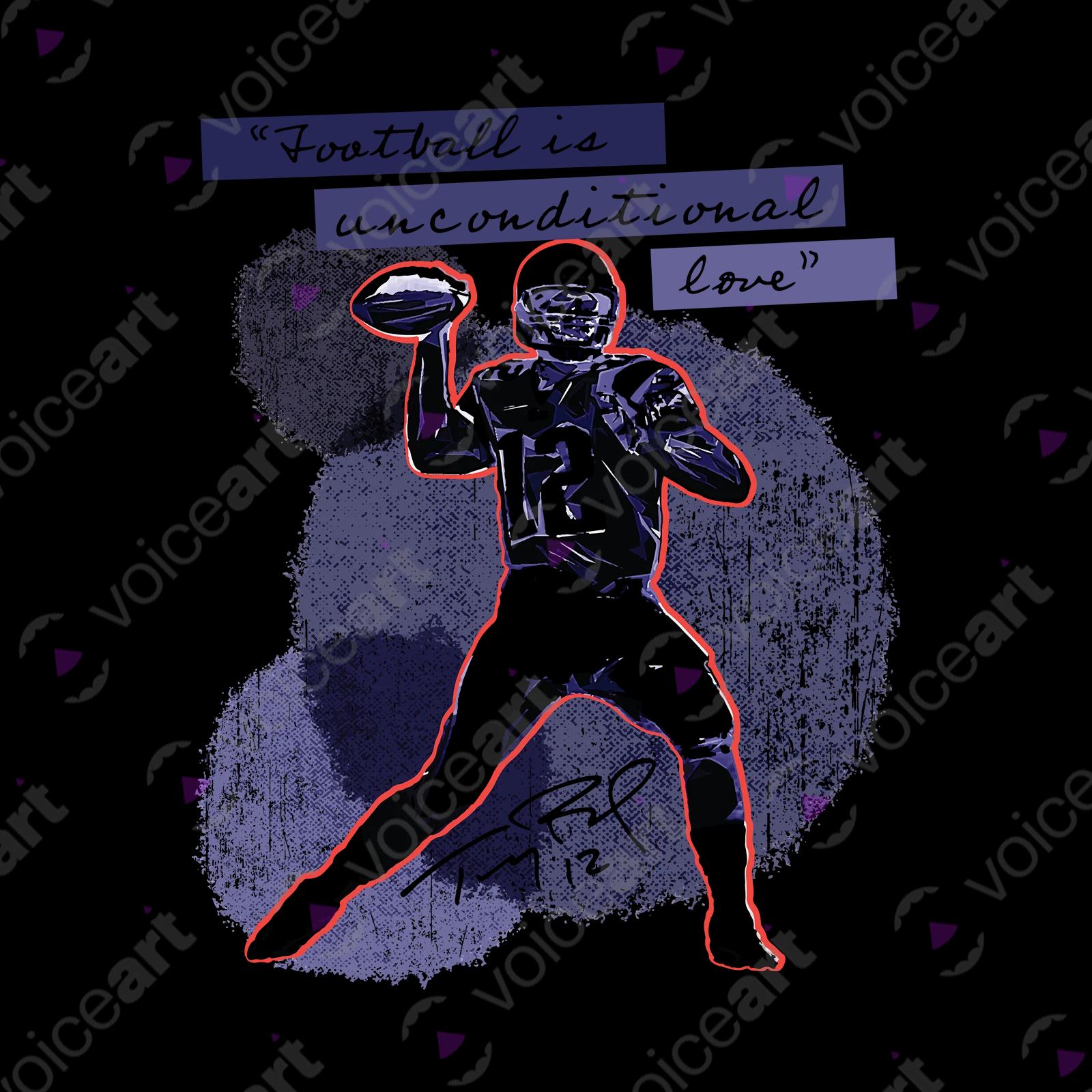 VOICEART White Watermark Brady The GOAT Sports shirt Premium Graphic QB 12 New England Superstar Tee for Football Fans