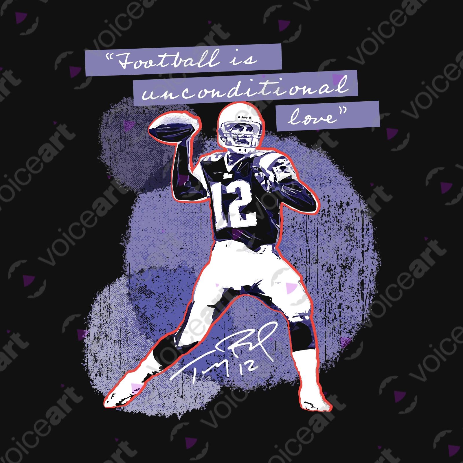 VOICEART Black Watermark Brady The GOAT Sports shirt Premium Graphic QB 12 New England Superstar Tee for Football Fans