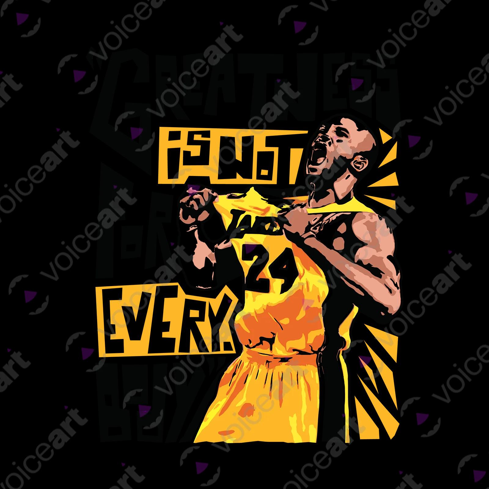 VOICEART White Watermark Kobe's Greatness Quote T-Shirt Premium Graphic 24 Black Mamba Superstar Tee Basketball Fans