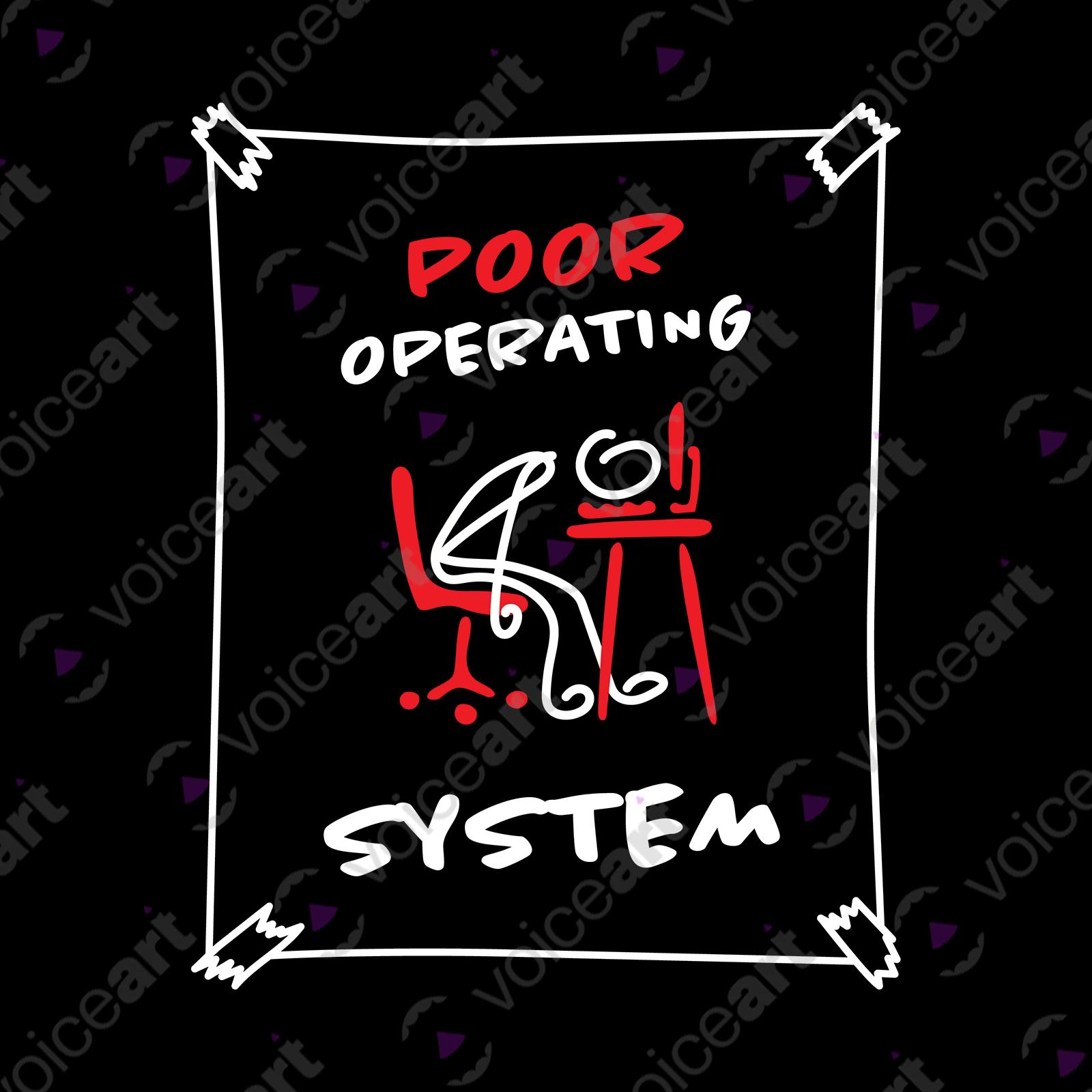 VOICEART Black Watermark Poor Operating System Funny shirt Premium Graphic Design Computer AI Tee with Clever Wordplay