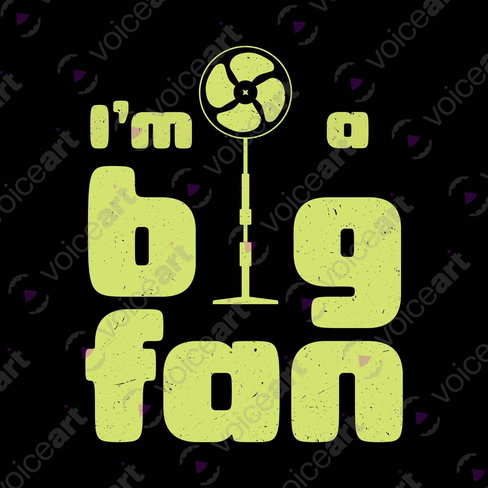 VOICEART Black Watermark The Big Fan Funny Shirt Premium Quality Design Cooling Accessories Tee with Clever Wordplay
