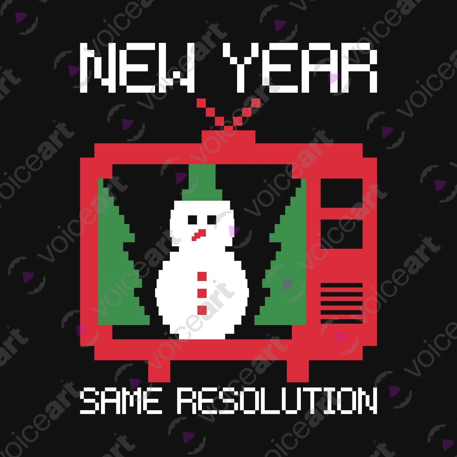 VOICEART Black Watermark Poor TV Signal Funny T-Shirt Premium Graphic Design New Year Resolution Tee with Play on Words