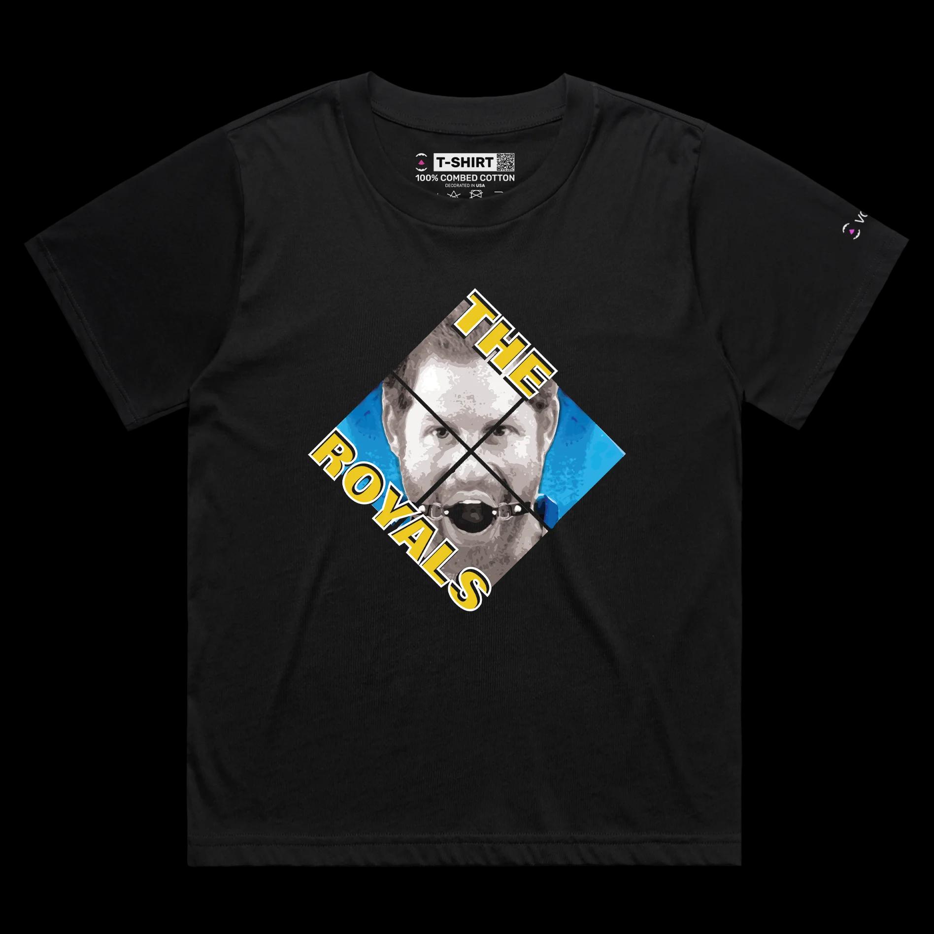VOICEART Black Female Loose Mouth Gag for the Royal Family Funny T-Shirt Premium Quality Graphic Design Clever Royalty