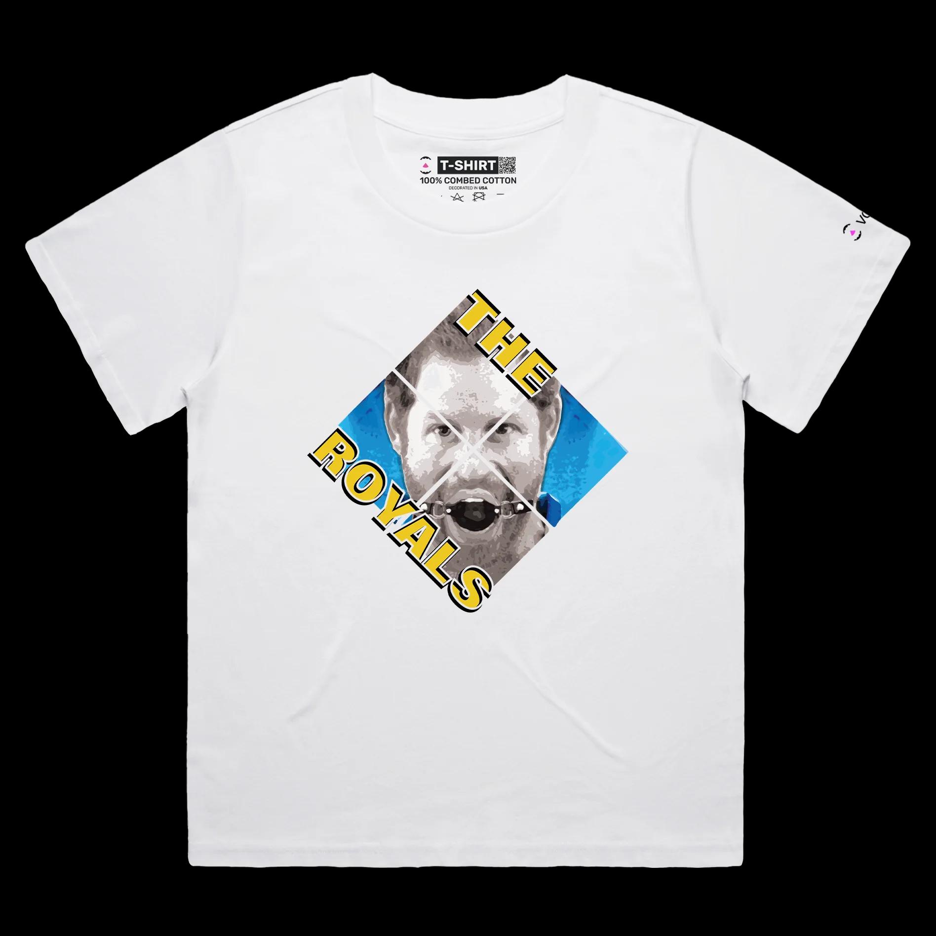 VOICEART White Female Loose Mouth Gag for the Royal Family Funny T-Shirt Premium Quality Graphic Design Clever Royalty