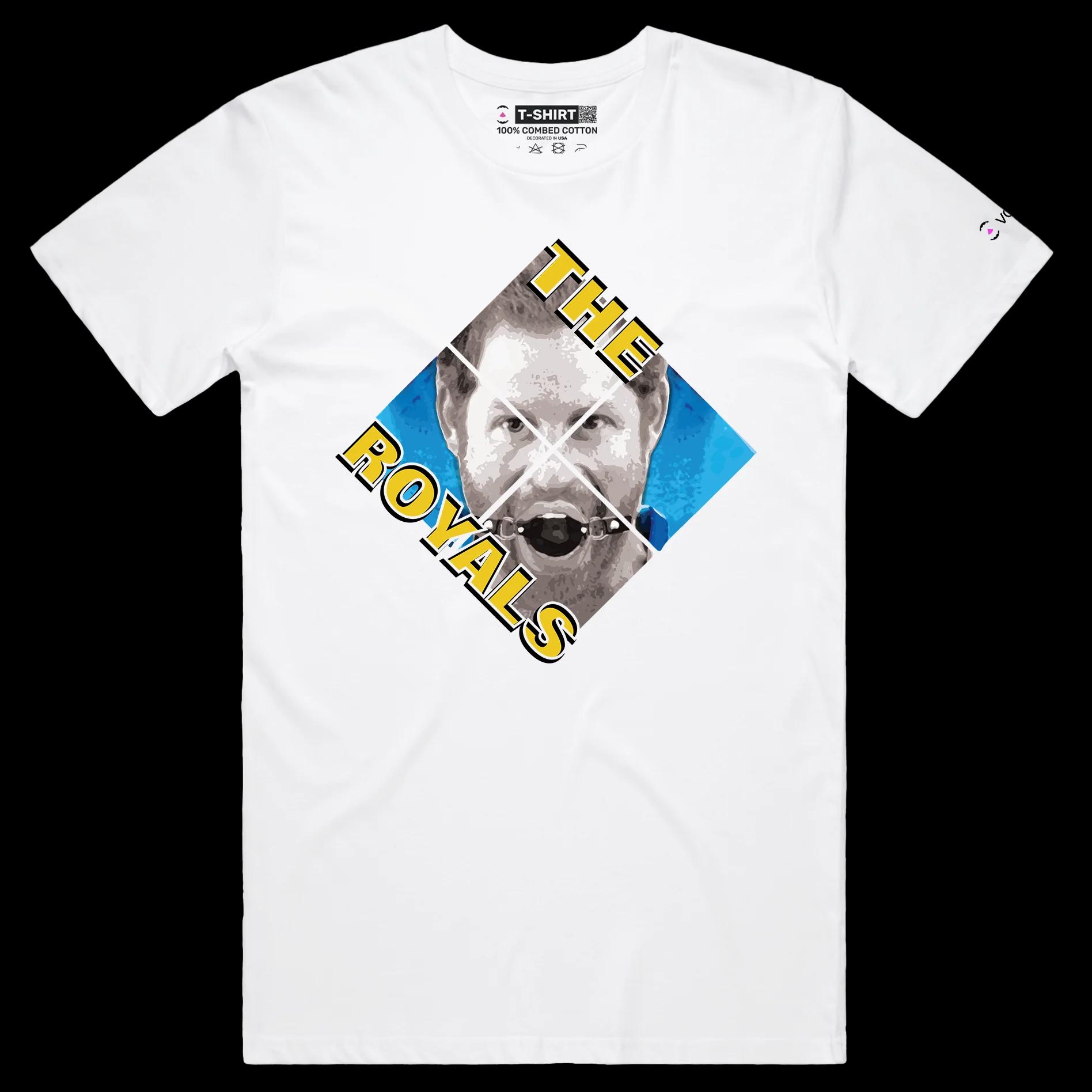 VOICEART White Male Regular Mouth Gag for the Royal Family Funny T-Shirt Premium Quality Graphic Design Clever Royalty