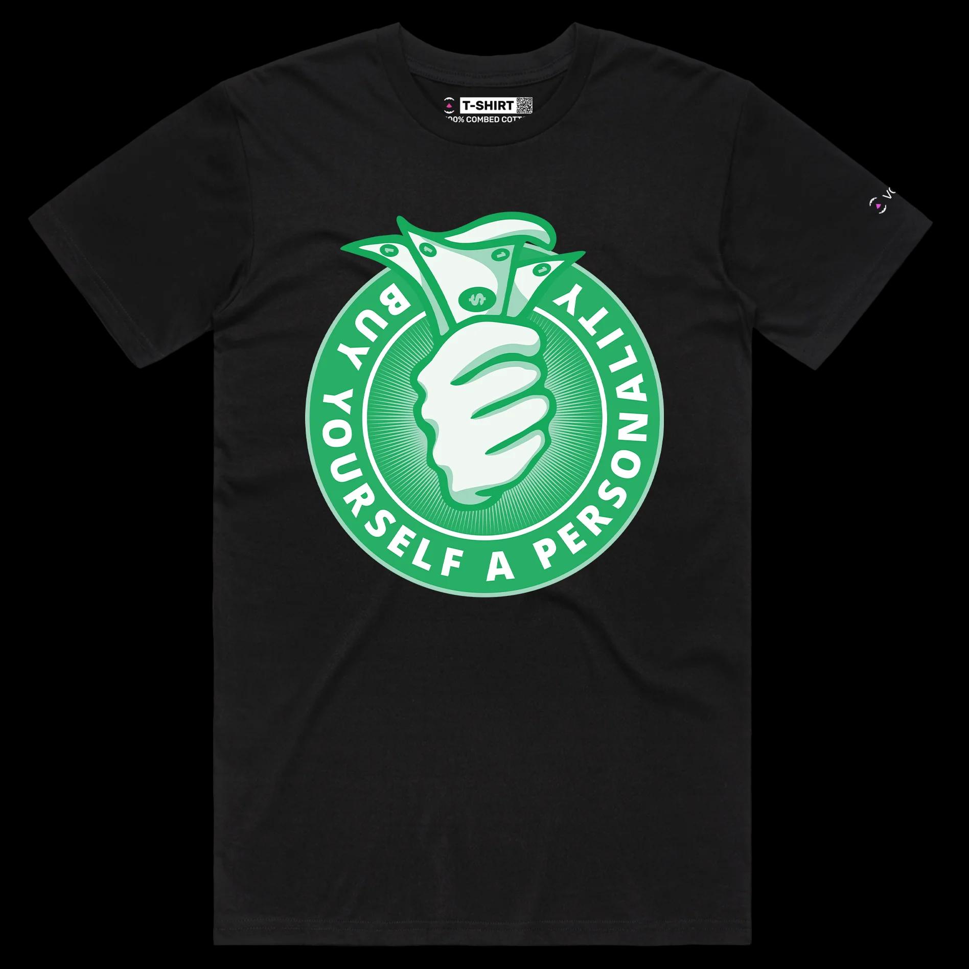 VOICEART Black Male Regular Buy Yourself a Personality Offensive T-Shirt Premium A Hand Giving Out Dollar Bills Funny Tee