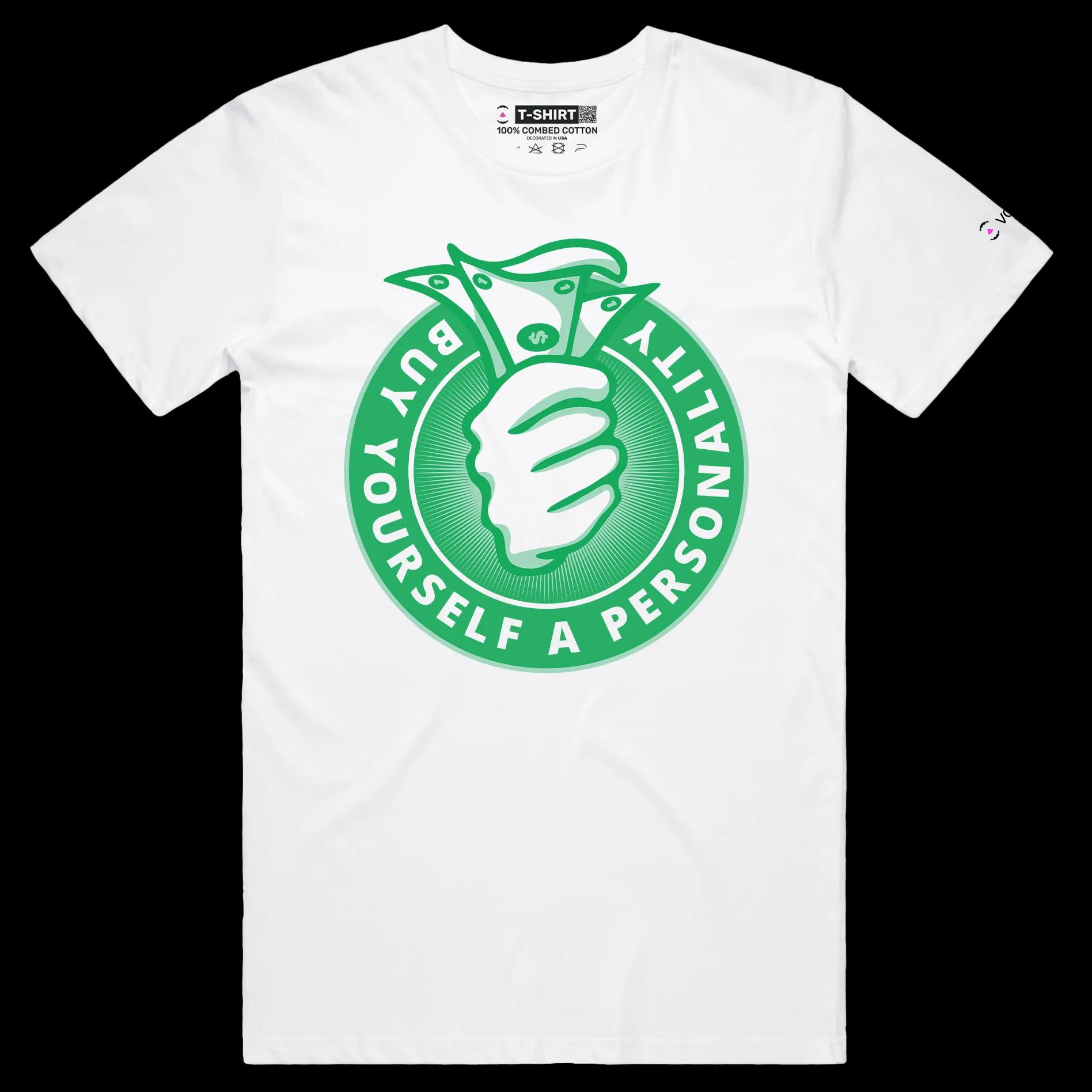 VOICEART White Male Regular Buy Yourself a Personality Offensive T-Shirt Premium A Hand Giving Out Dollar Bills Funny Tee