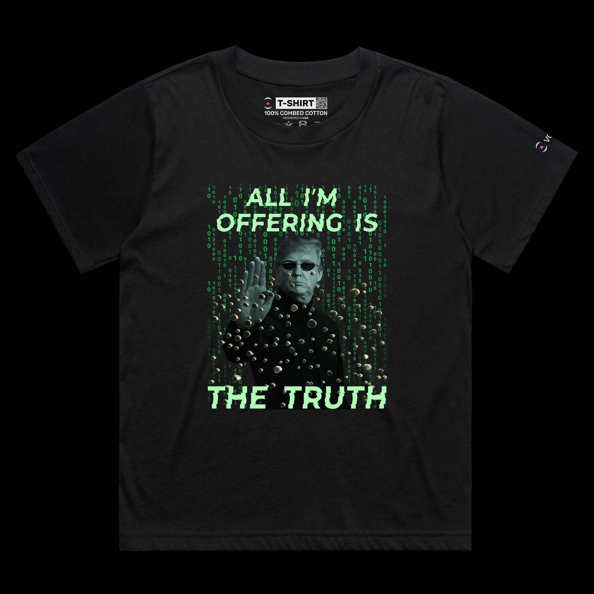 VOICEART Black Female Loose President Trump Bulletproof Matrix Movie Shirt Politics MAGA Patriotism 2024 Premium Tee