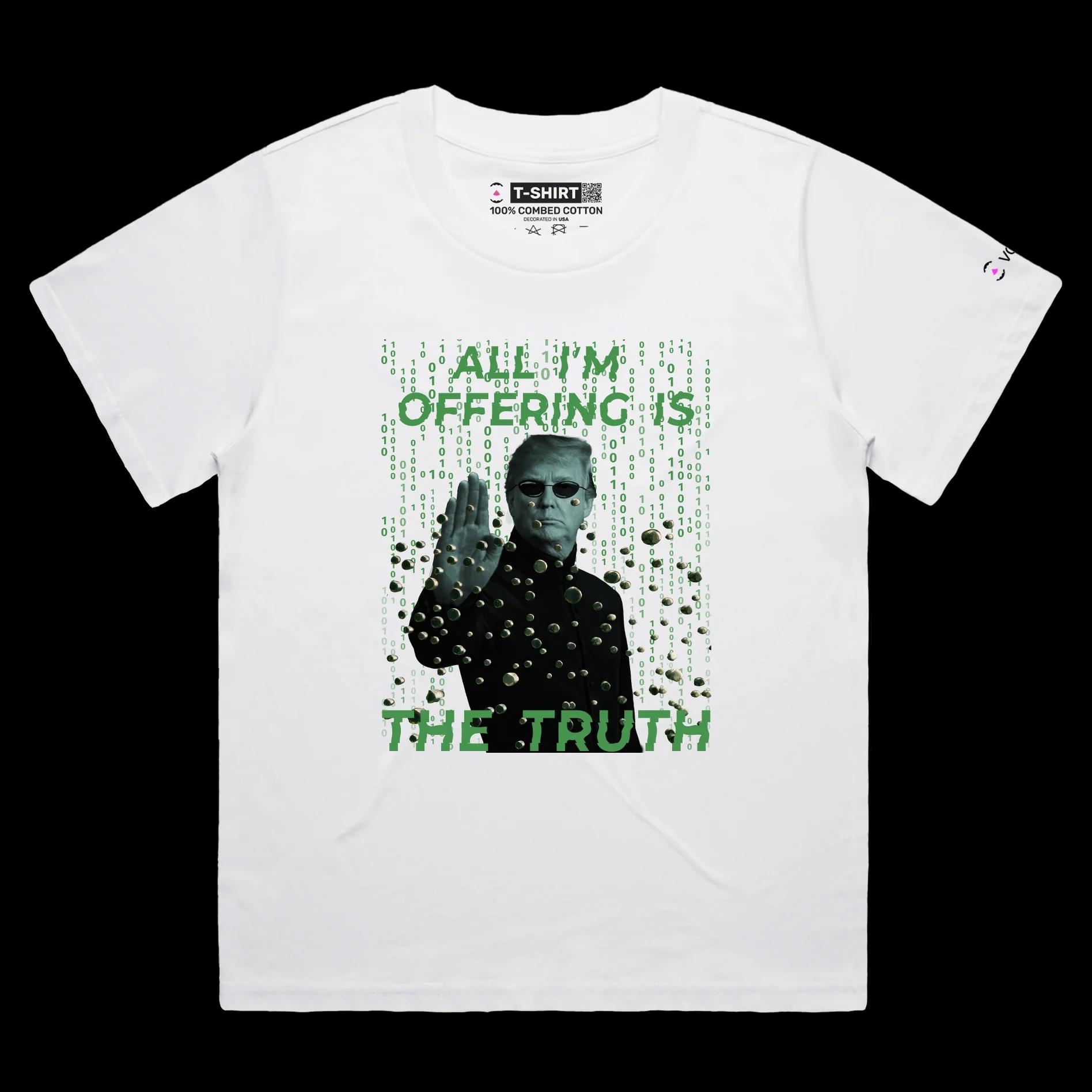 VOICEART White Female Loose President Trump Bulletproof Matrix Movie Shirt Politics MAGA Patriotism 2024 Premium Tee