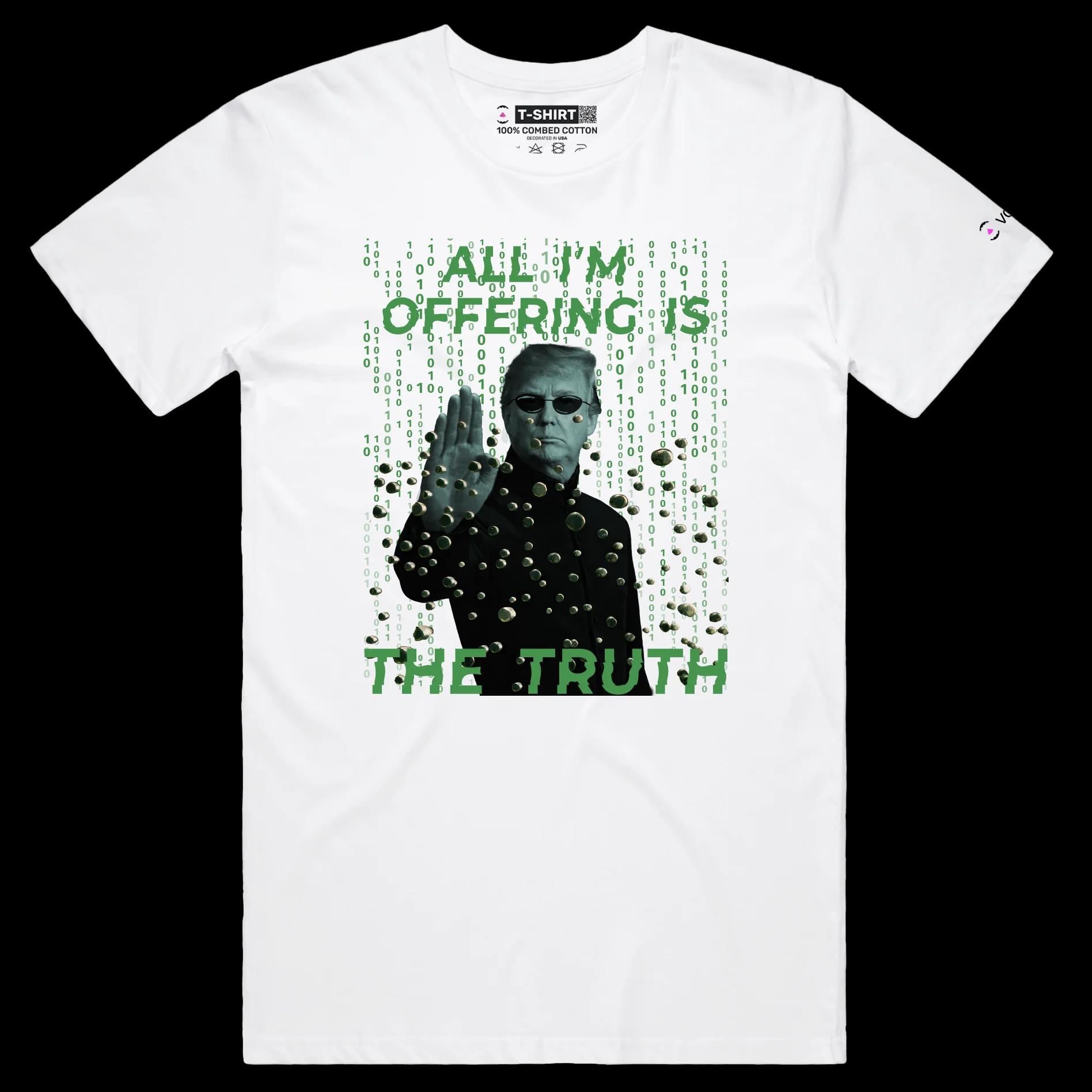 VOICEART White Male Regular President Trump Bulletproof Matrix Movie Shirt Politics MAGA Patriotism 2024 Premium Tee
