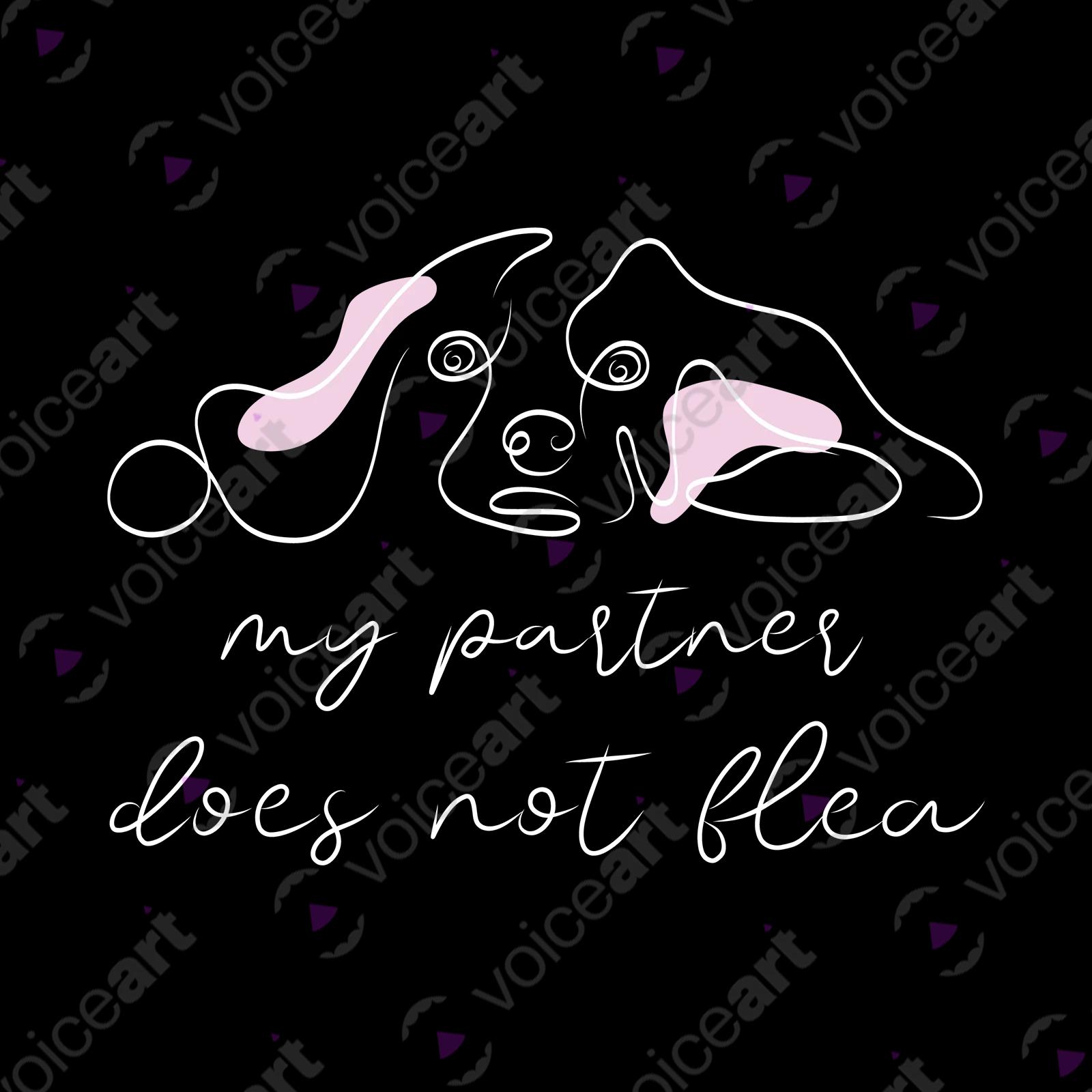 VOICEART Black Watermark Dogs and Fleas Funny Animals T-Shirt Graphic Design Canine Joke Wordplay Tee for Pet Owners