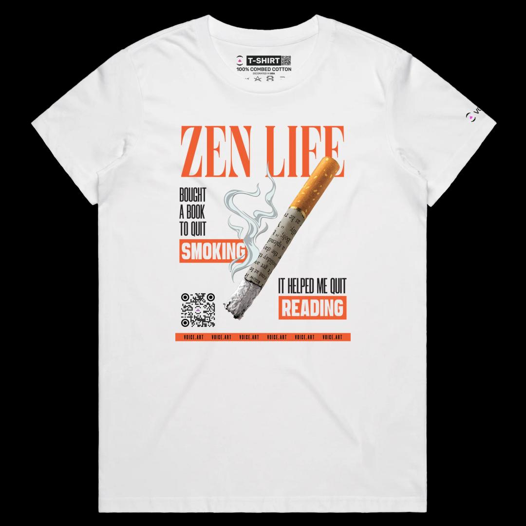 VOICEART White Female Regular Smoking Cigarettes Funny T-Shirt High Quality Graphic Premium Design Sarcastic Addiction Tee