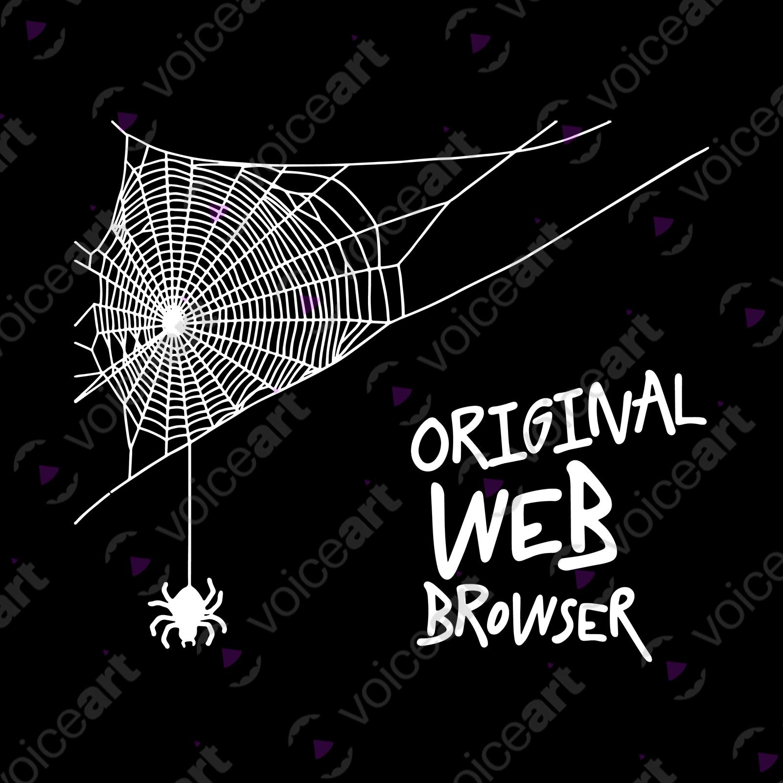 VOICEART Black Watermark Spider in a Web Funny Animals T-Shirt with Premium Quality Web Browser Tee with Play on Words