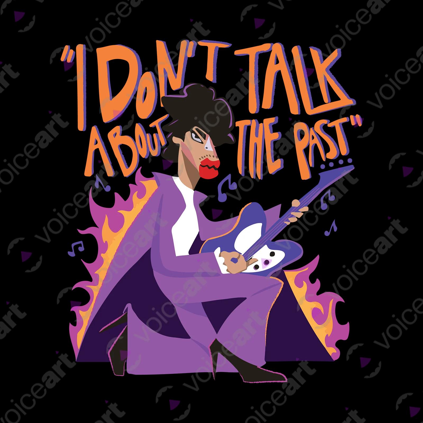 VOICEART Black Watermark Prince An Icon of the Past Quote T-Shirt Premium Quality Graphic Design Music Superstar Tee