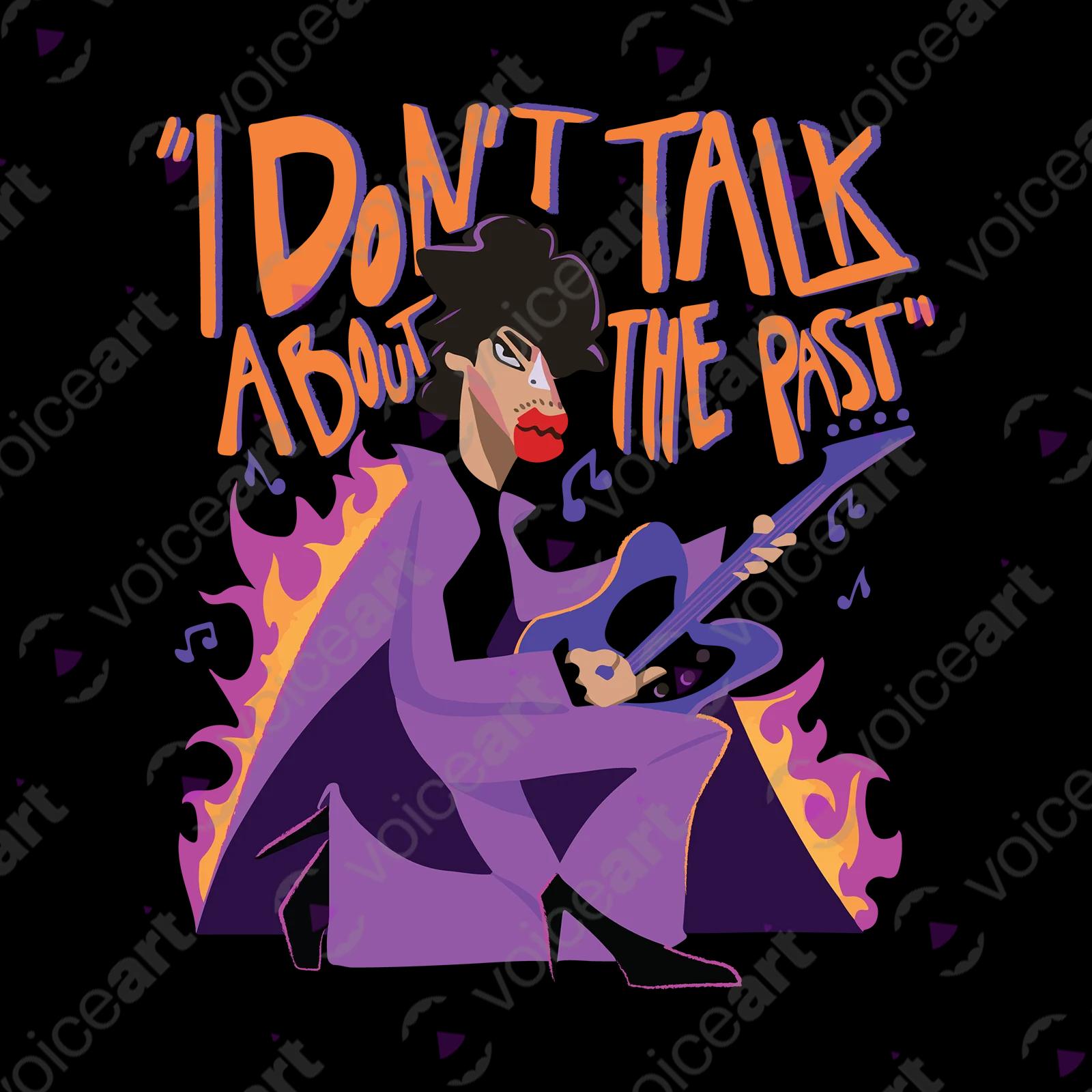VOICEART White Watermark Prince An Icon of the Past Quote T-Shirt Premium Quality Graphic Design Music Superstar Tee