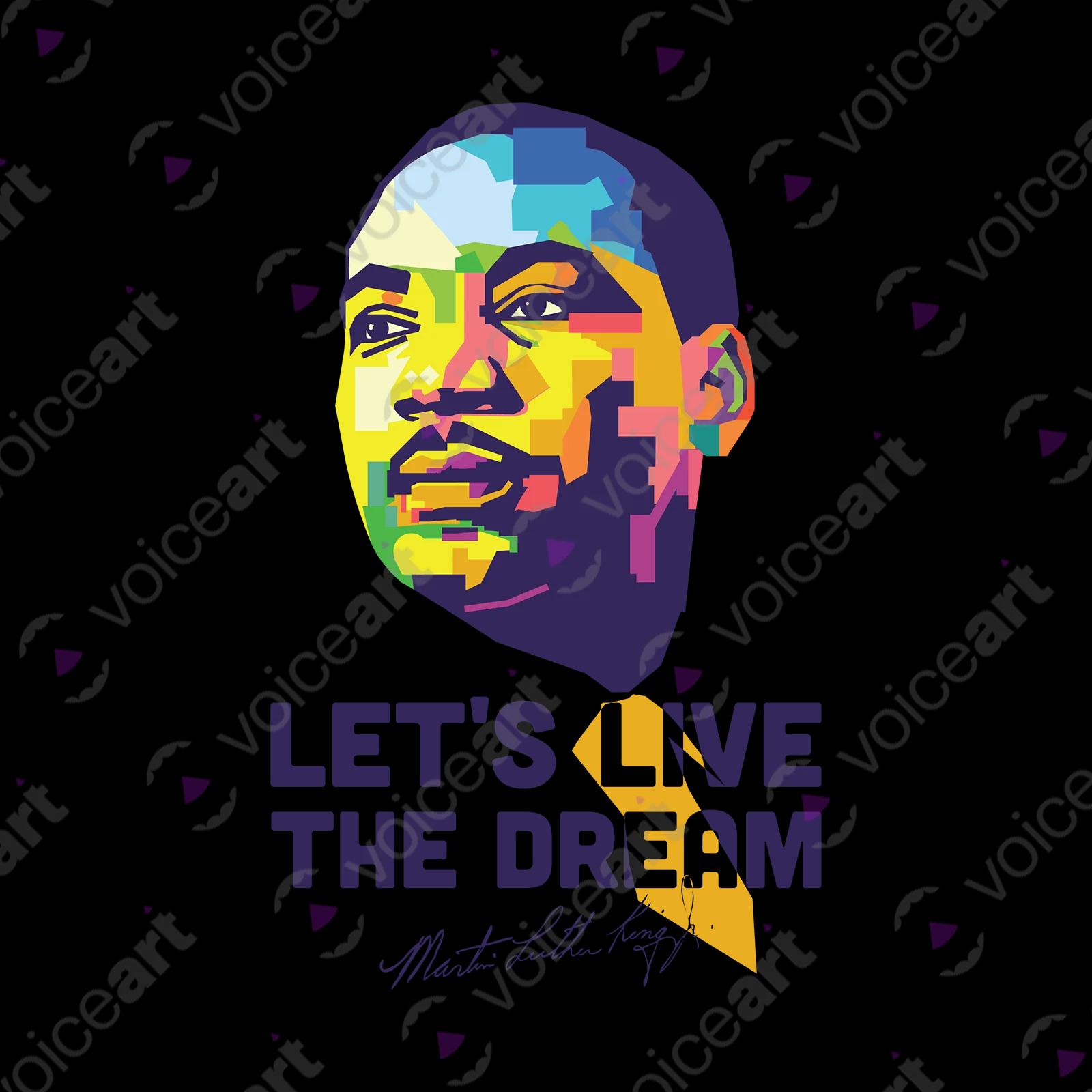 VOICEART White Watermark Martin Luther King The Dream Motivational Quote Shirt Premium Black Lives Matter Legacy Tee