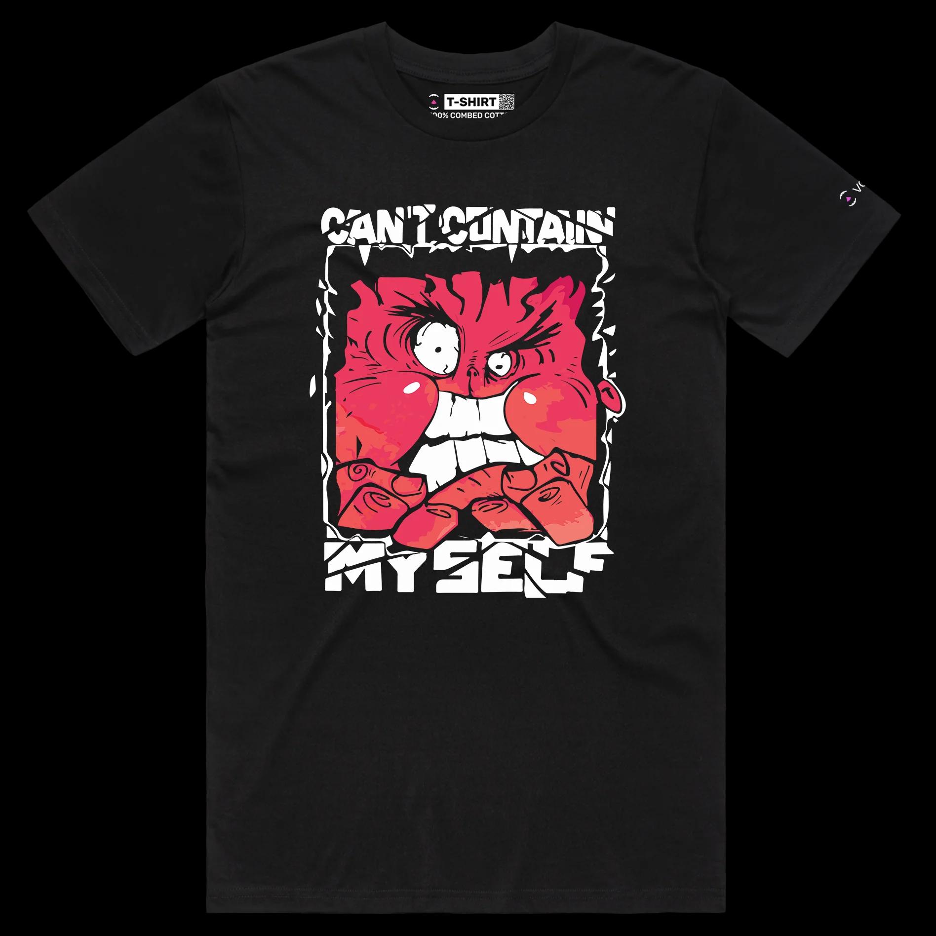 VOICEART Black Male Regular Angry Red Face Man Funny T-Shirt Premium Quality Graphic Rage Outburst Tee with Play on Words