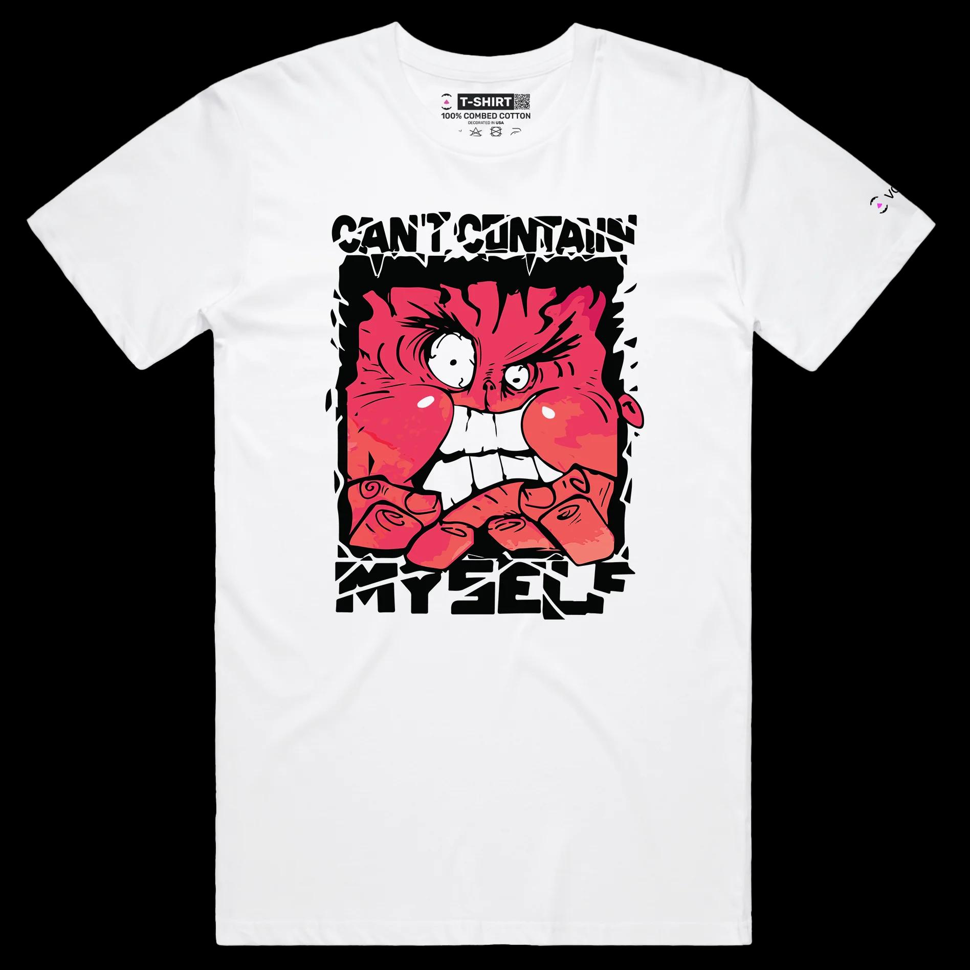 VOICEART White Male Regular Angry Red Face Man Funny T-Shirt Premium Quality Graphic Rage Outburst Tee with Play on Words